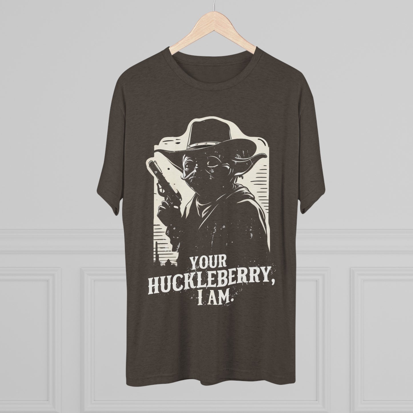 Western Yoda Tombstone | Unisex Tri-Blend Crew Tee | Star Wars | Fun | New | 2024 | Summer | Gift | Birthday Gift | Son Gift | Old West