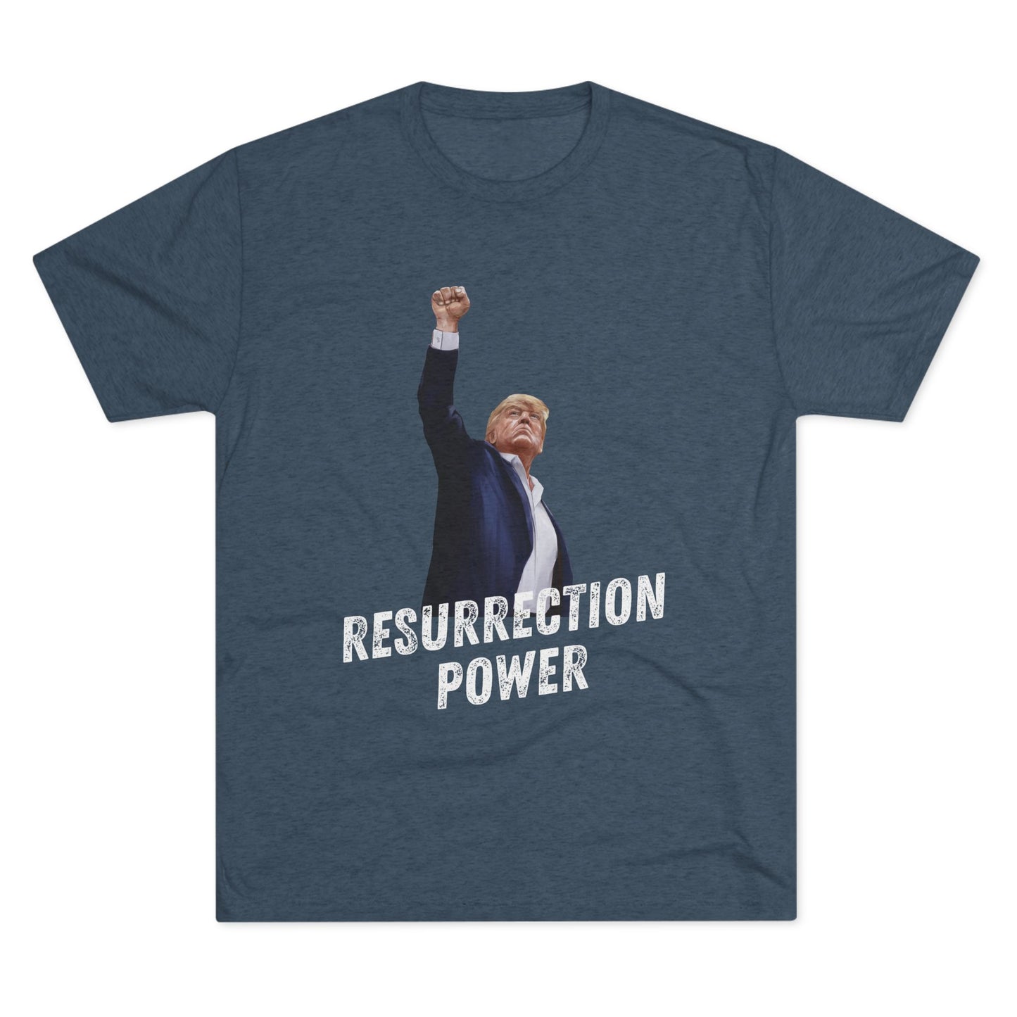 Resurrection Donald Trump Shirt, Trump Shot Shirt, Trump Assassination Shirt, Trump 2024 T-Shirt, Unisex Tri-Blend Crew Tee, President Trump
