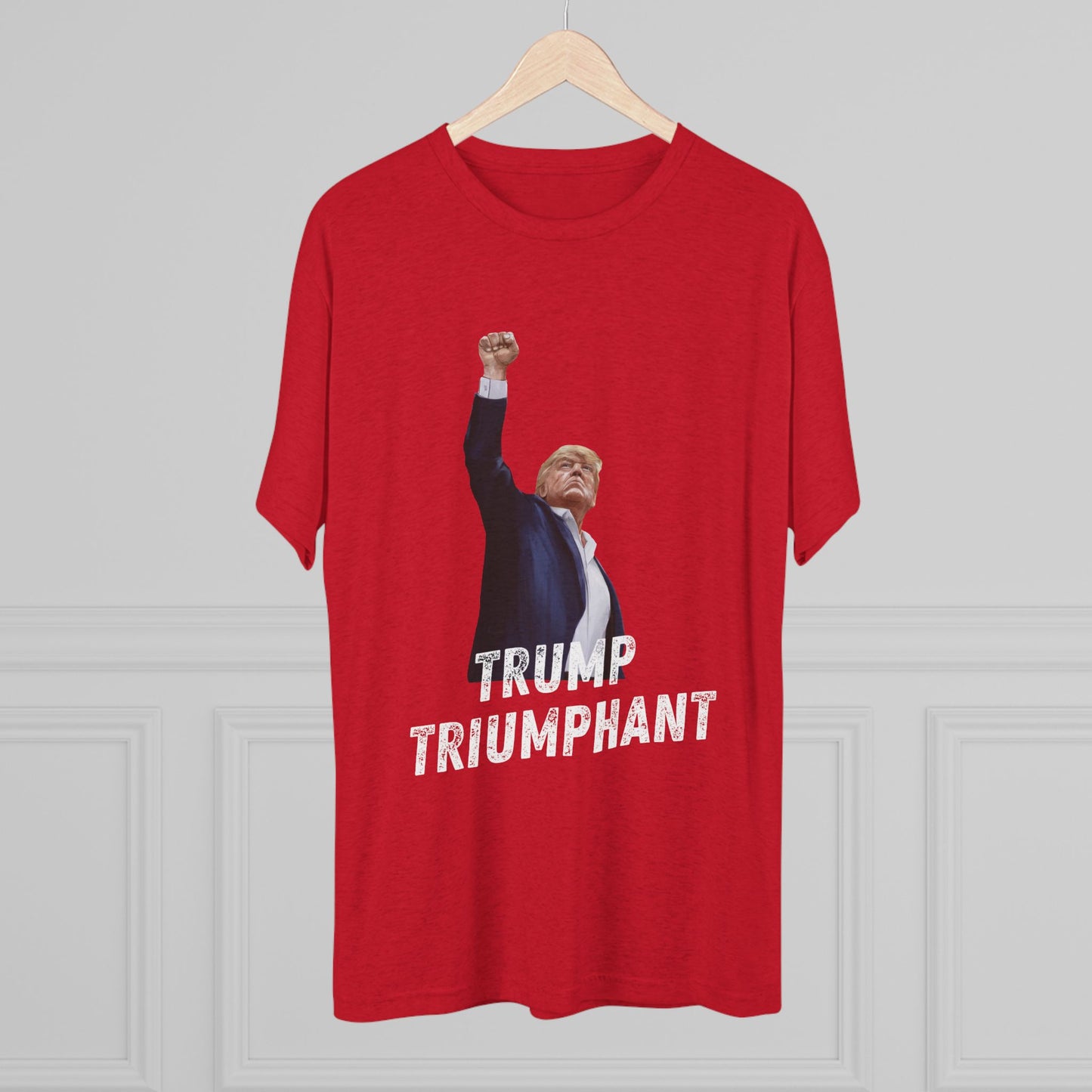 Triumphant Donald Trump Shirt, Trump Shot Shirt, Trump Assassination Shirt, Trump 2024 T-Shirt, Unisex Tri-Blend Crew Tee, President Trump