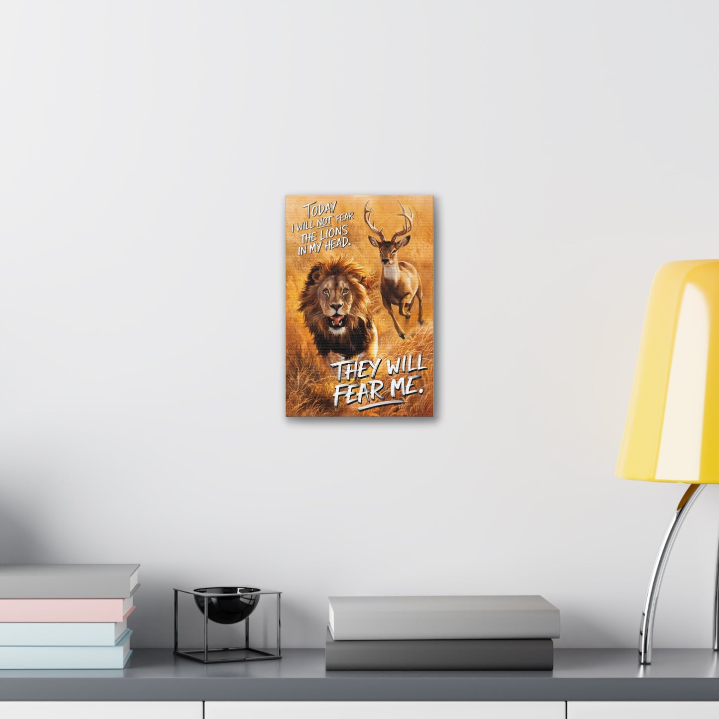 Scaredy Cat Lion | Canvas Print | New | 2024 | Summer | Birthday Gift | Courage | Bold | Strong | Fearless | Power | No Fear