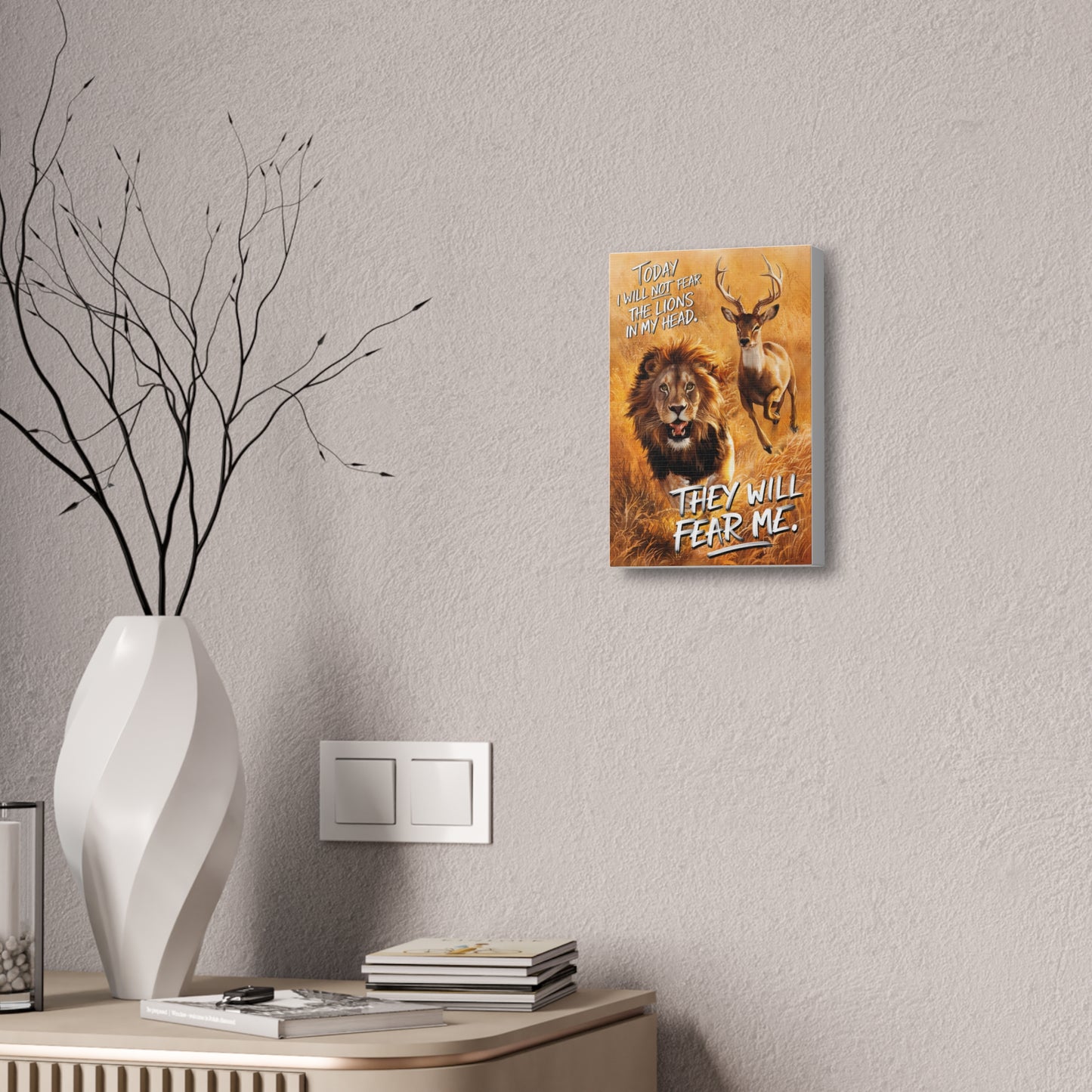 Scaredy Cat Lion | Canvas Print | New | 2024 | Summer | Birthday Gift | Courage | Bold | Strong | Fearless | Power | No Fear