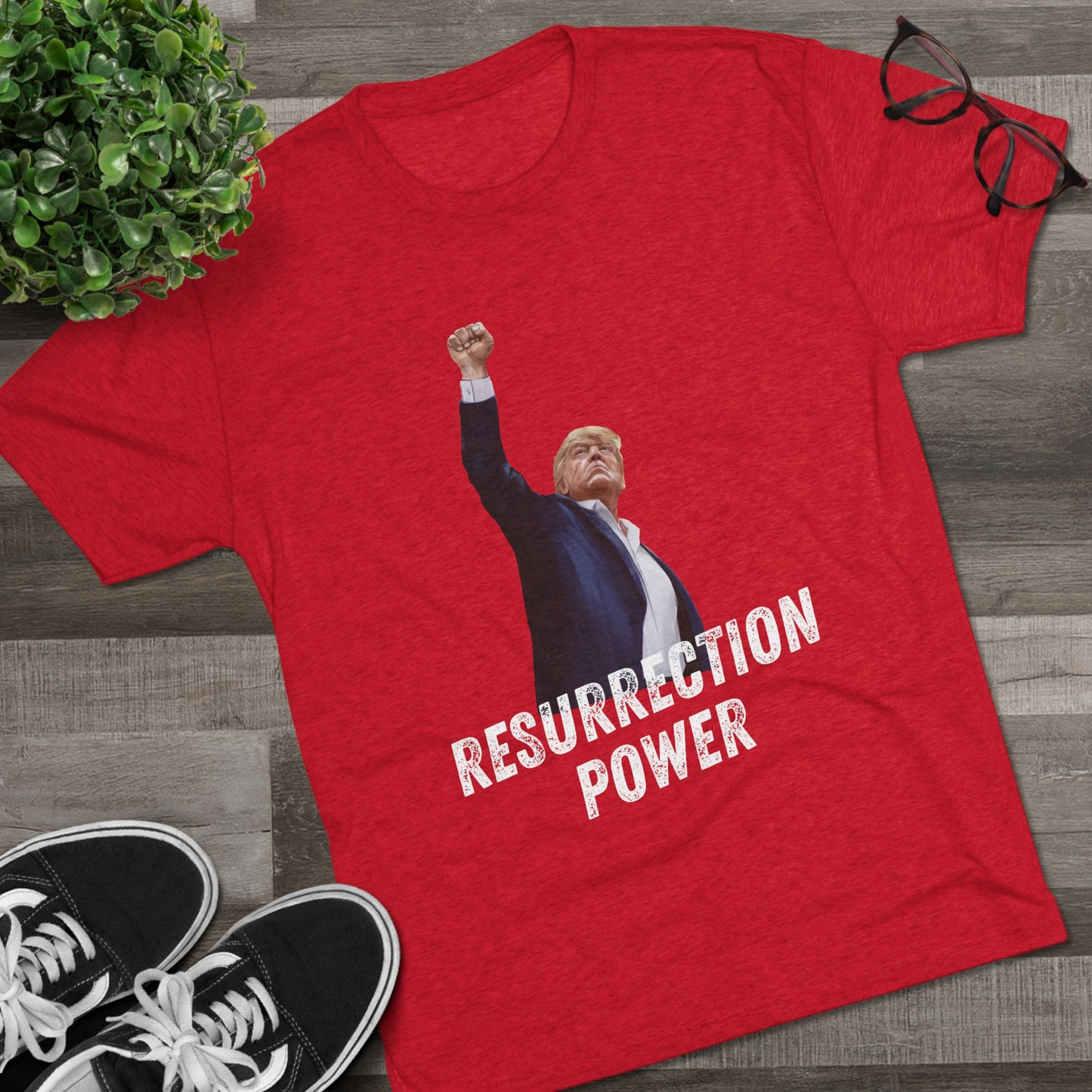 Resurrection Donald Trump Shirt, Trump Shot Shirt, Trump Assassination Shirt, Trump 2024 T-Shirt, Unisex Tri-Blend Crew Tee, President Trump