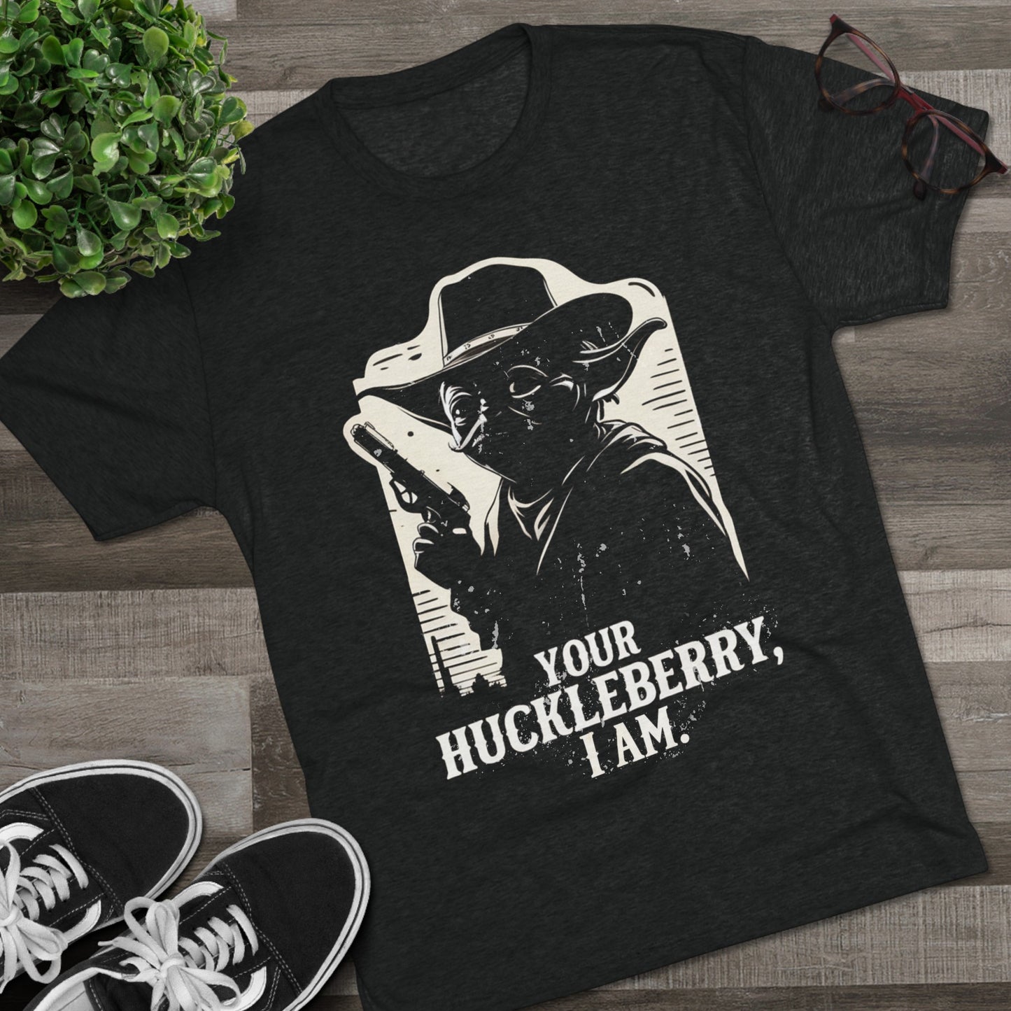 Western Yoda Tombstone | Unisex Tri-Blend Crew Tee | Star Wars | Fun | New | 2024 | Summer | Gift | Birthday Gift | Son Gift | Old West