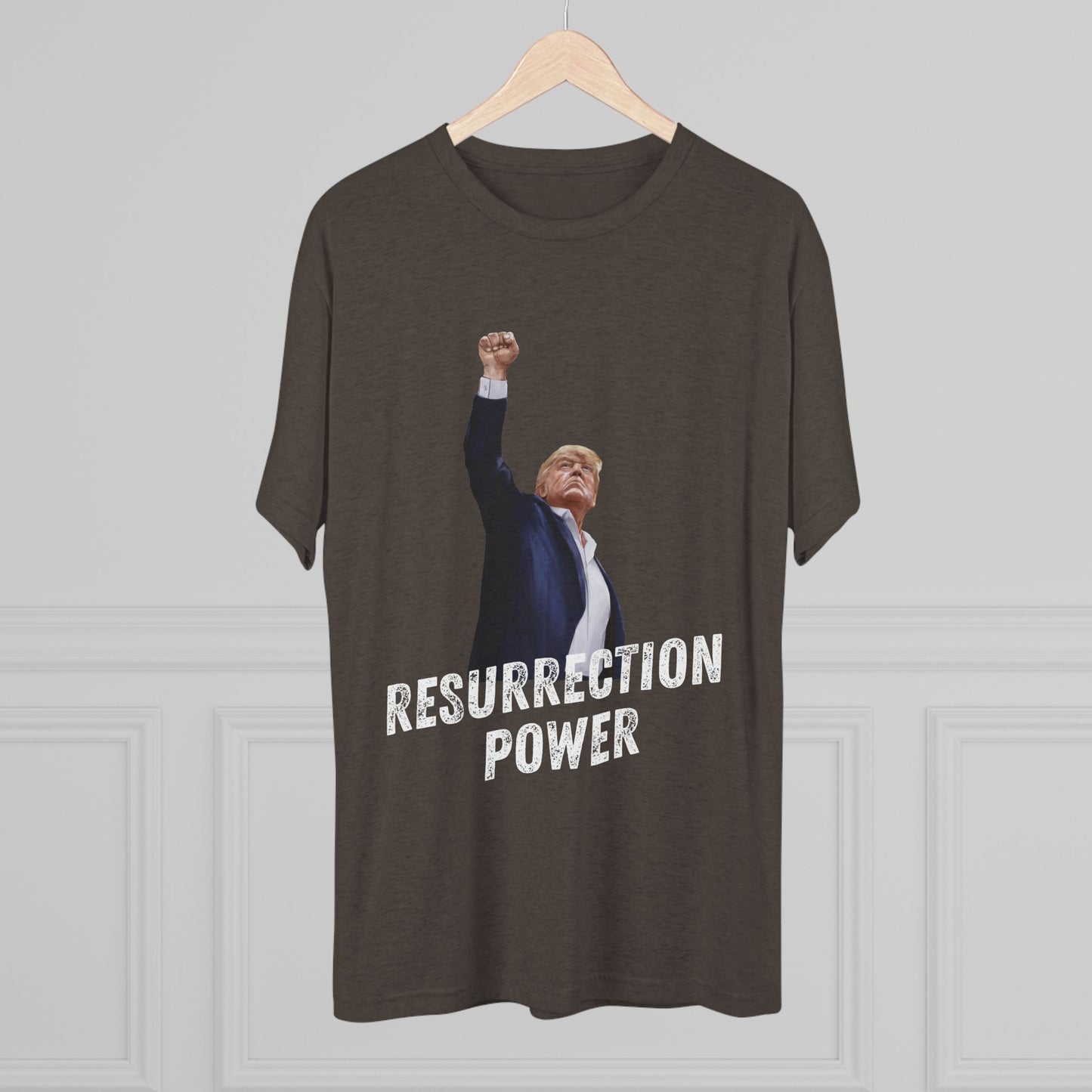 Resurrection Donald Trump Shirt, Trump Shot Shirt, Trump Assassination Shirt, Trump 2024 T-Shirt, Unisex Tri-Blend Crew Tee, President Trump