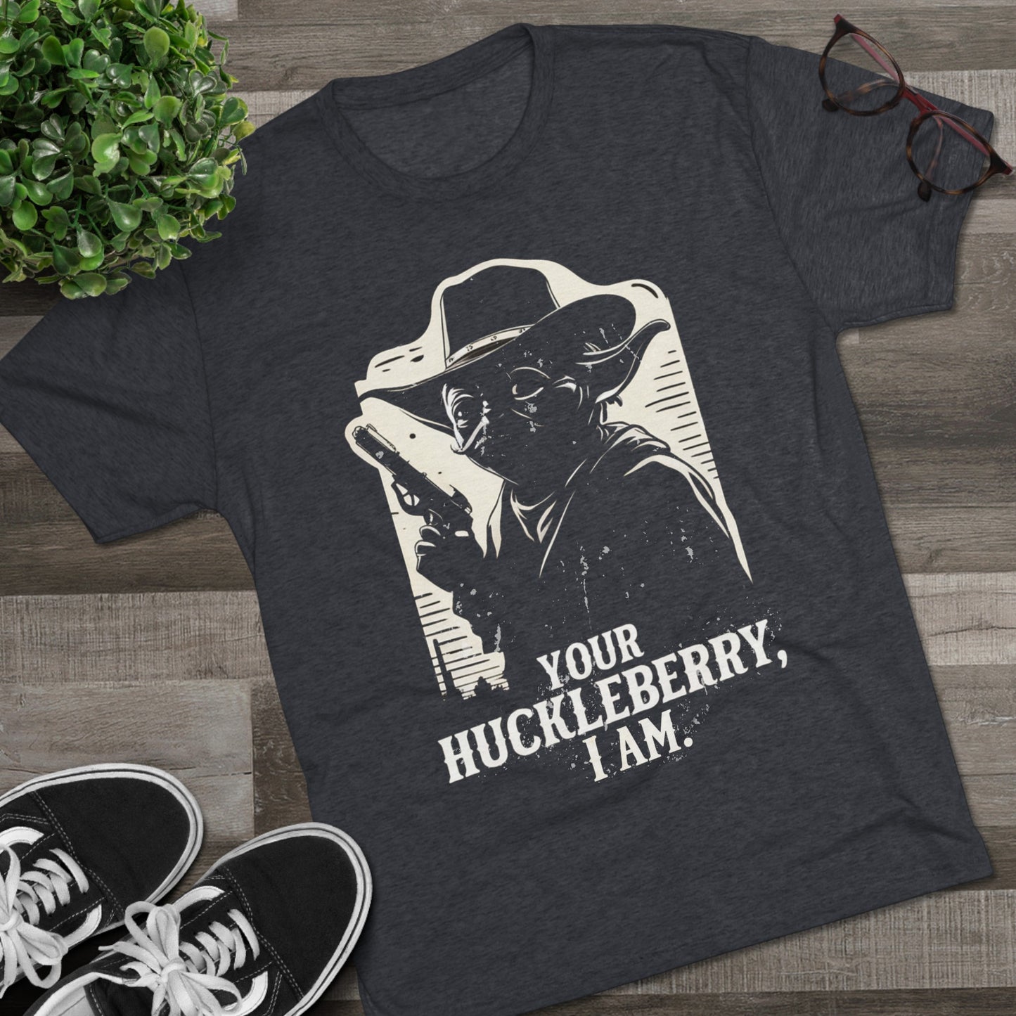 Western Yoda Tombstone | Unisex Tri-Blend Crew Tee | Star Wars | Fun | New | 2024 | Summer | Gift | Birthday Gift | Son Gift | Old West