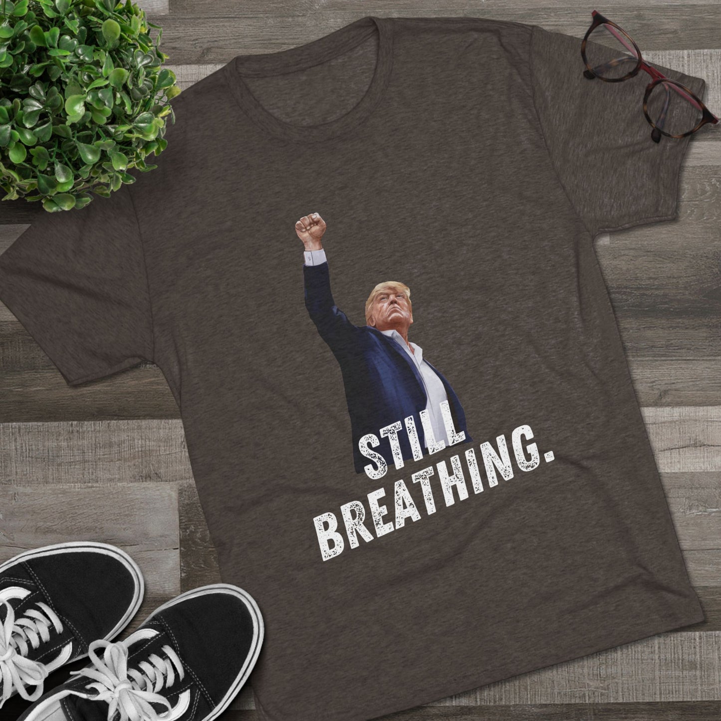 Still Breathing Donald Trump Shirt, Trump Shot Shirt, Trump Assassination Shirt, Trump 2024 T-Shirt, Unisex Tri-Blend Crew Tee,