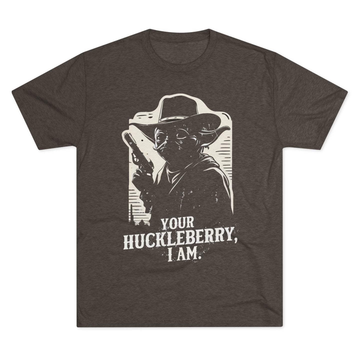 Western Yoda Tombstone | Unisex Tri-Blend Crew Tee | Star Wars | Fun | New | 2024 | Summer | Gift | Birthday Gift | Son Gift | Old West