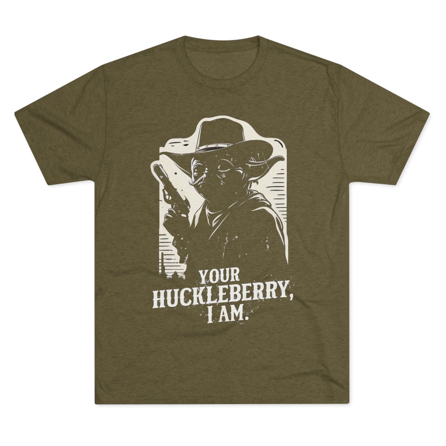 Western Yoda Tombstone | Unisex Tri-Blend Crew Tee | Star Wars | Fun | New | 2024 | Summer | Gift | Birthday Gift | Son Gift | Old West