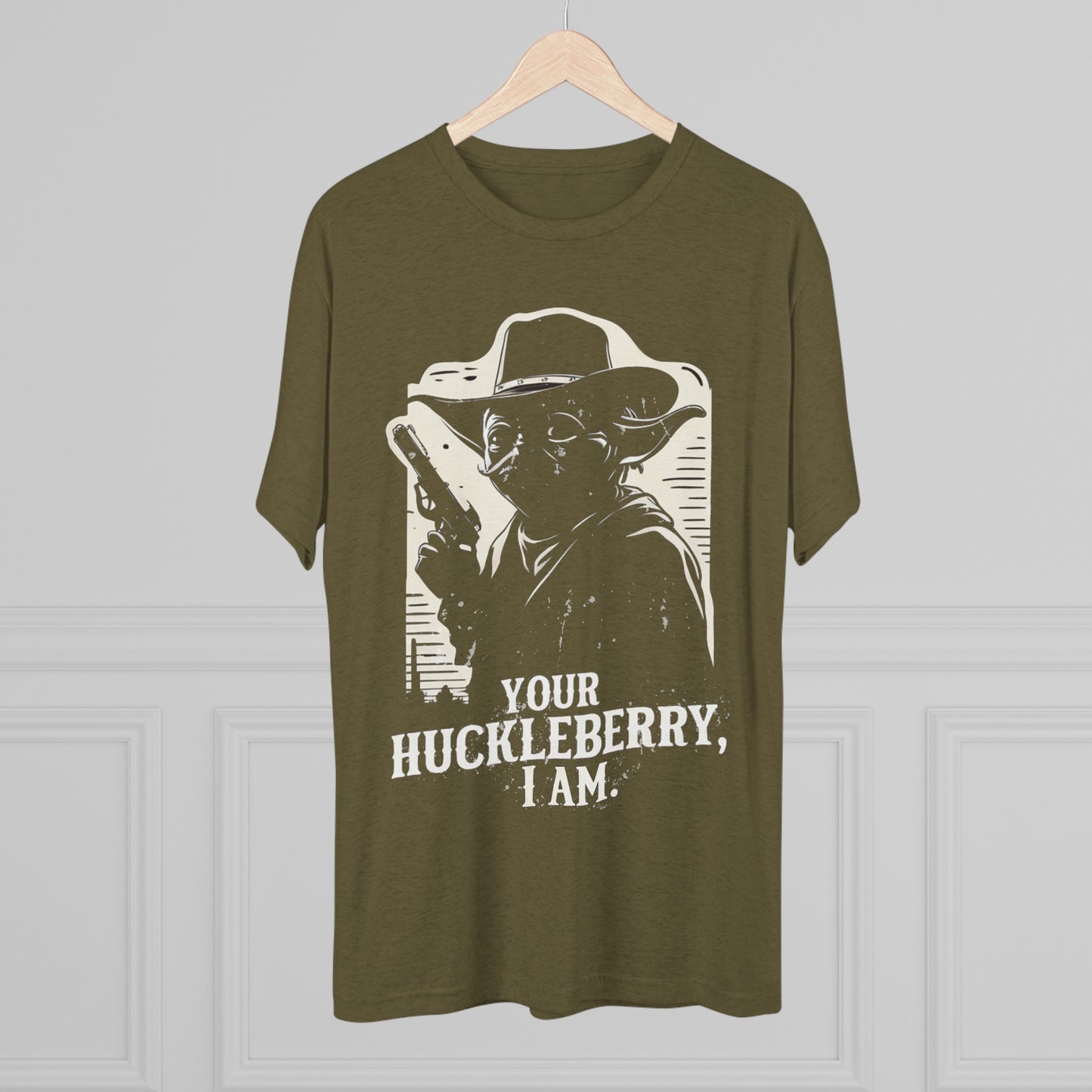 Western Yoda Tombstone | Unisex Tri-Blend Crew Tee | Star Wars | Fun | New | 2024 | Summer | Gift | Birthday Gift | Son Gift | Old West