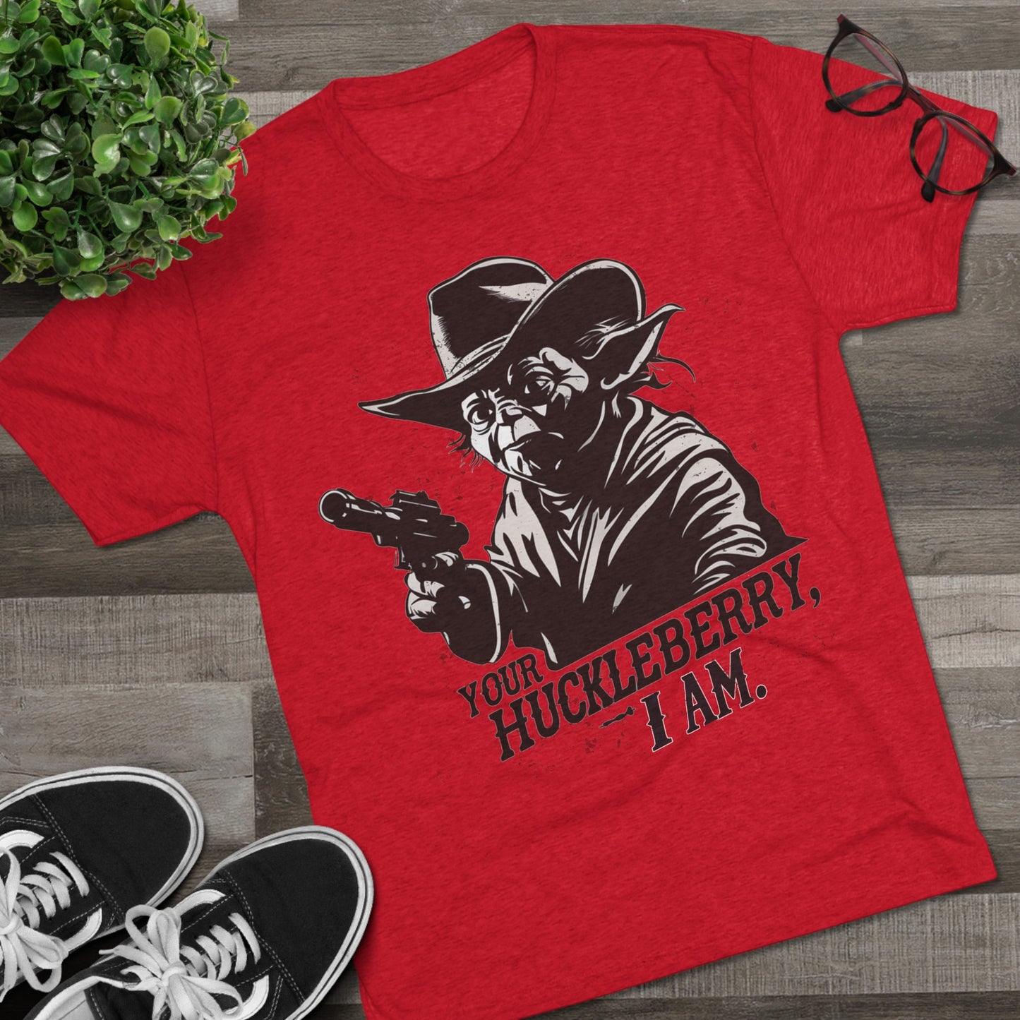 Western Yoda Tombstone | Unisex Tri-Blend Crew Tee | Star Wars | Fun | New | 2024 | Summer | Gift | Birthday Gift | Son Gift | Old West
