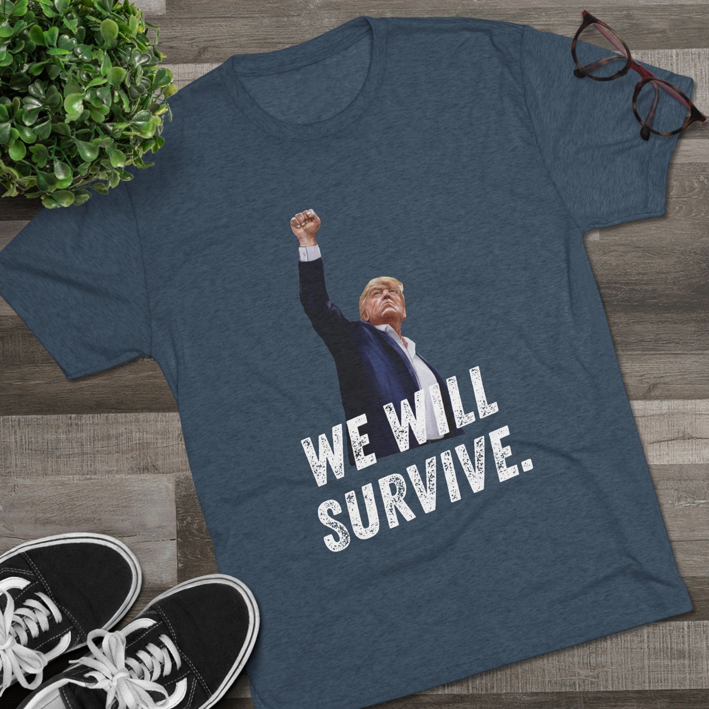 Survivor Donald Trump Shirt, Trump Shot Shirt, Trump Assassination Shirt, Trump 2024 T-Shirt, Unisex Tri-Blend Crew Tee, President Trump