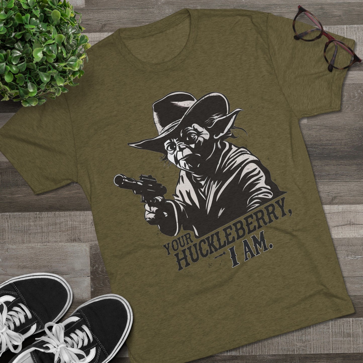 Western Yoda Tombstone | Unisex Tri-Blend Crew Tee | Star Wars | Fun | New | 2024 | Summer | Gift | Birthday Gift | Son Gift | Old West