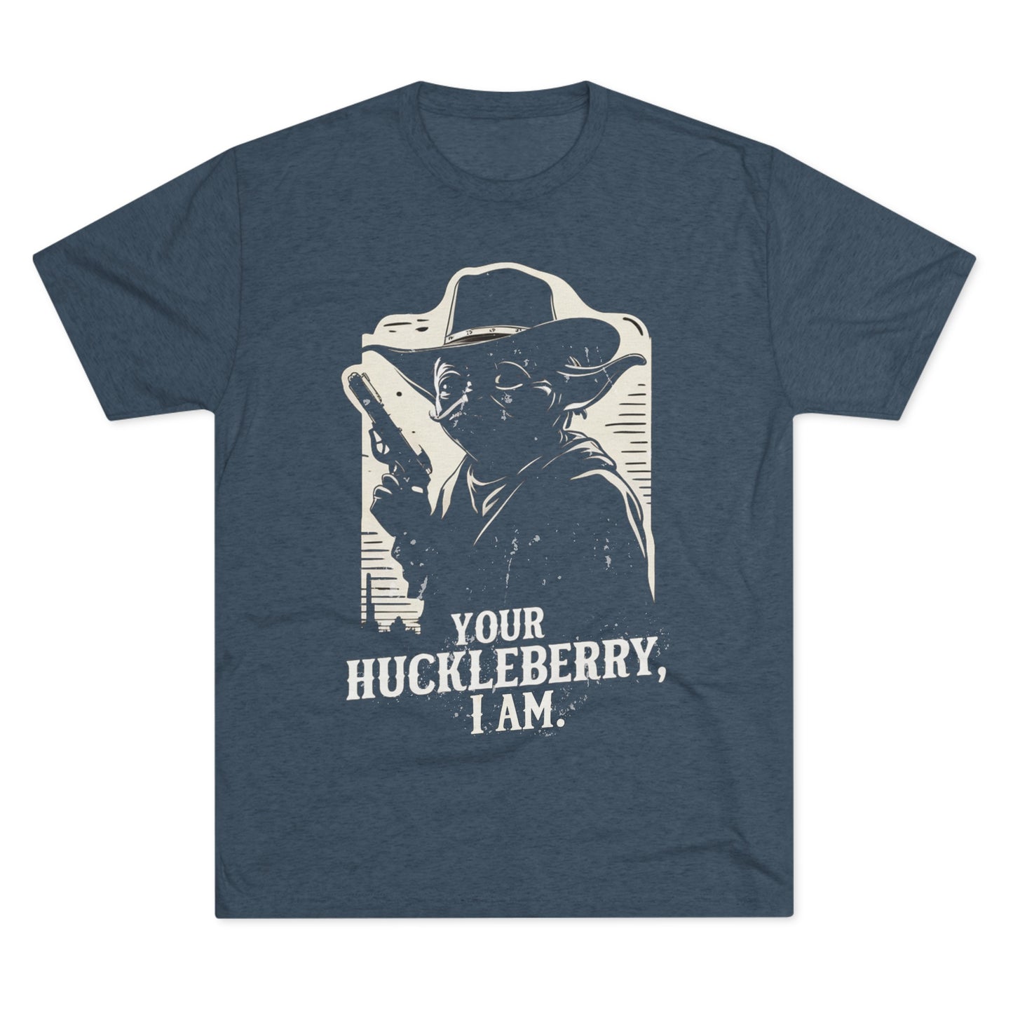 Western Yoda Tombstone | Unisex Tri-Blend Crew Tee | Star Wars | Fun | New | 2024 | Summer | Gift | Birthday Gift | Son Gift | Old West