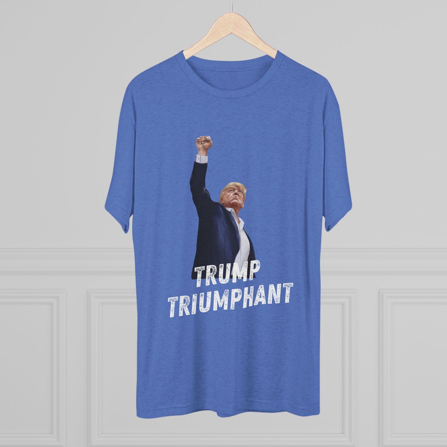 Triumphant Donald Trump Shirt, Trump Shot Shirt, Trump Assassination Shirt, Trump 2024 T-Shirt, Unisex Tri-Blend Crew Tee, President Trump