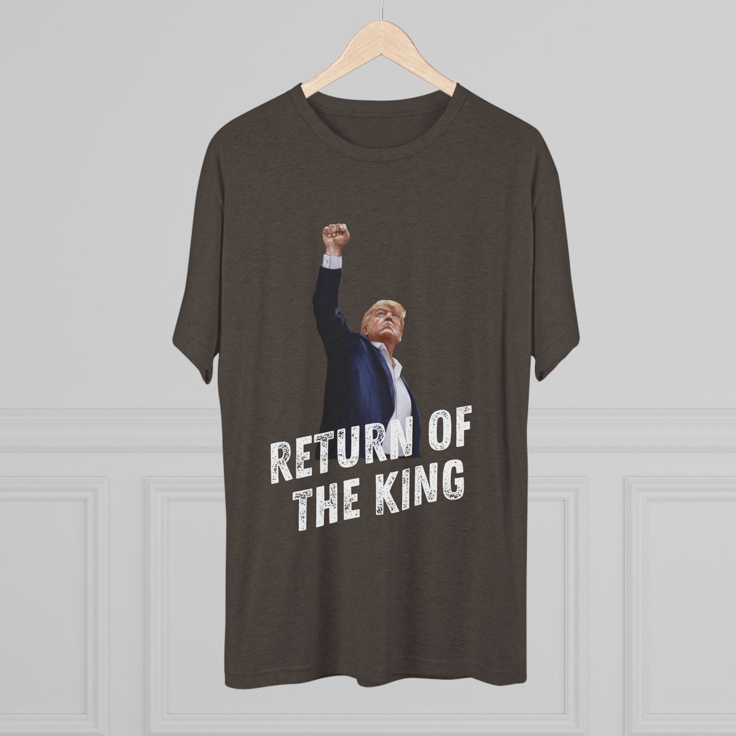 King Donald Trump Shirt, Trump Shot Shirt, Trump Assassination Shirt, Trump 2024 T-Shirt, Unisex Tri-Blend Crew Tee, LOTR, Return of the King