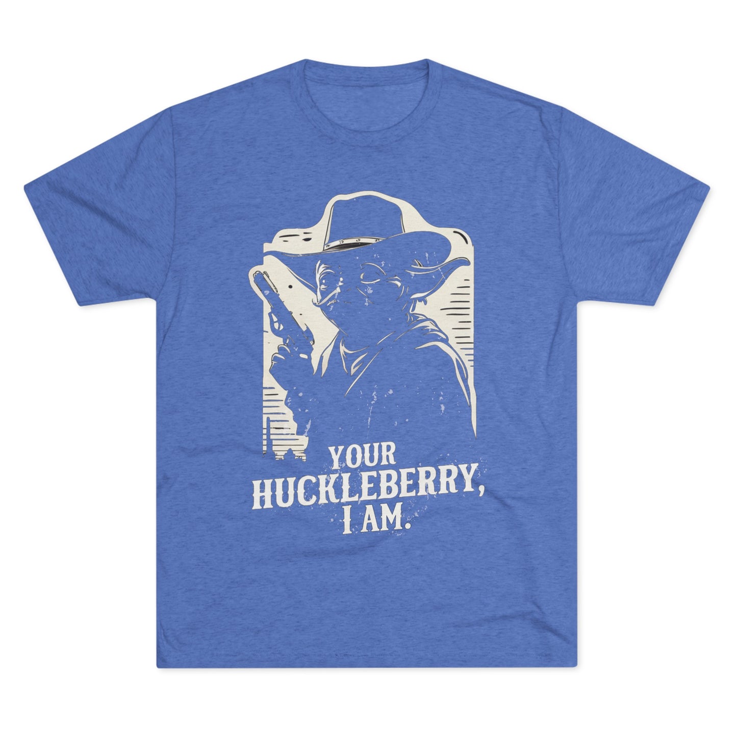 Western Yoda Tombstone | Unisex Tri-Blend Crew Tee | Star Wars | Fun | New | 2024 | Summer | Gift | Birthday Gift | Son Gift | Old West