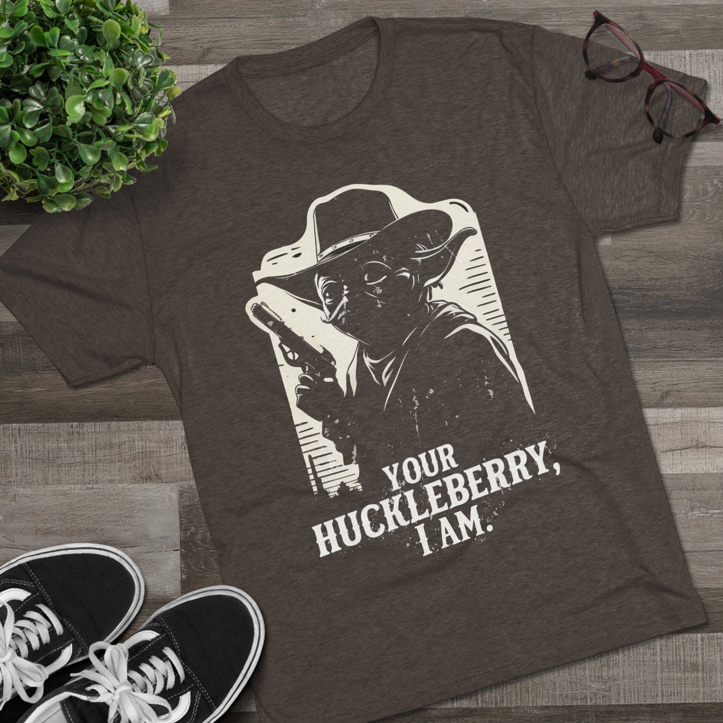 Western Yoda Tombstone | Unisex Tri-Blend Crew Tee | Star Wars | Fun | New | 2024 | Summer | Gift | Birthday Gift | Son Gift | Old West