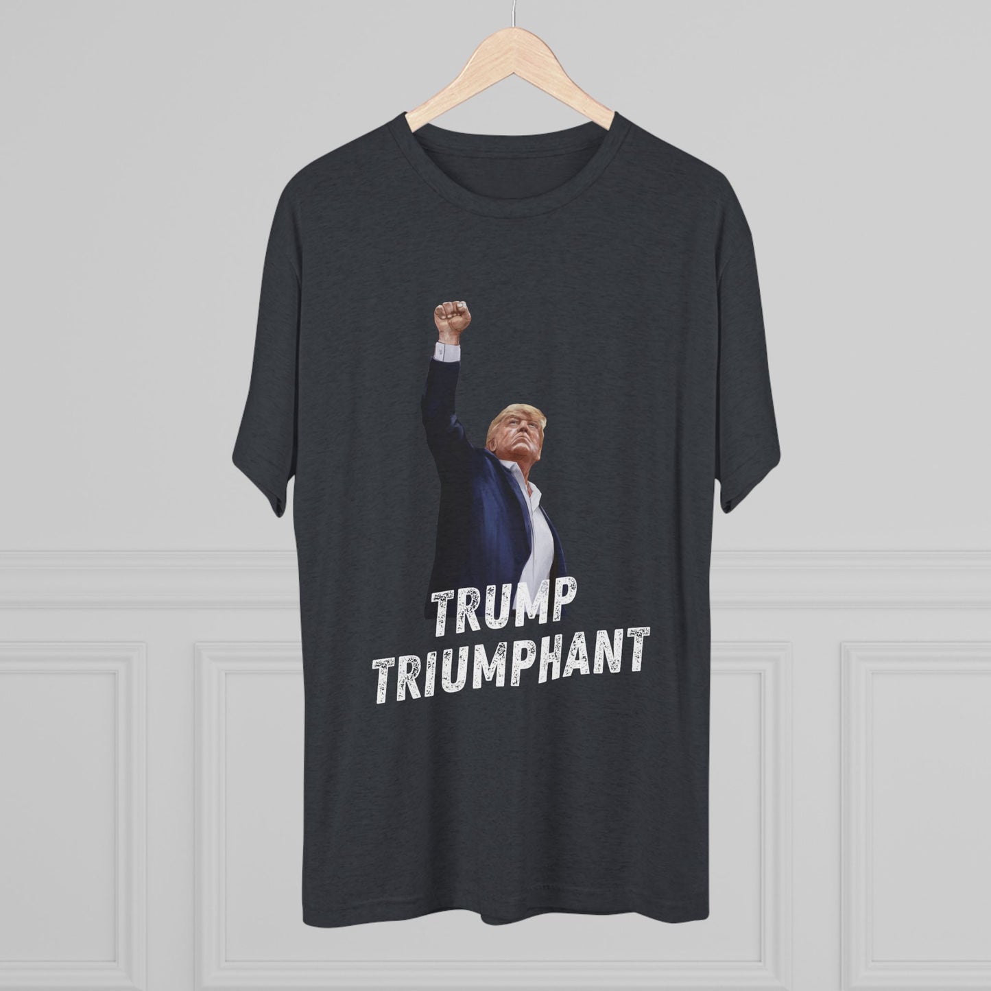 Triumphant Donald Trump Shirt, Trump Shot Shirt, Trump Assassination Shirt, Trump 2024 T-Shirt, Unisex Tri-Blend Crew Tee, President Trump