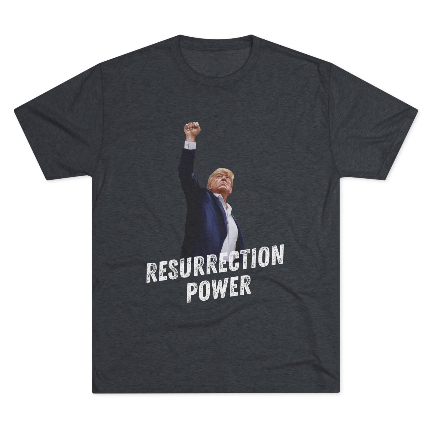 Resurrection Donald Trump Shirt, Trump Shot Shirt, Trump Assassination Shirt, Trump 2024 T-Shirt, Unisex Tri-Blend Crew Tee, President Trump
