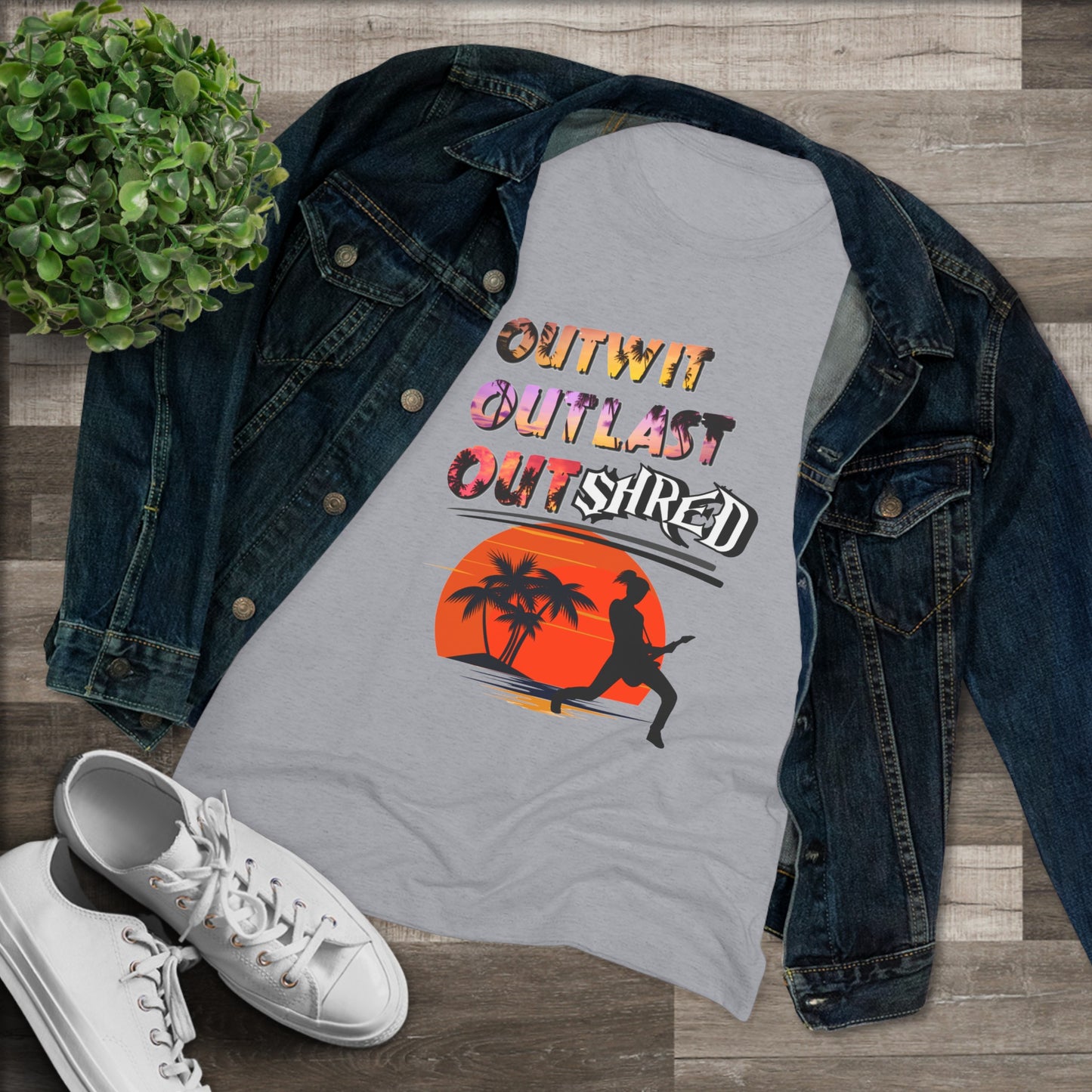 Survivor Fan Tee Outwit Outlast OutSHRED | Women's Tri-Blend Crew Tee | | Rock and Roll | New Design | 2024 | Mom | Birthday Gift | Girl