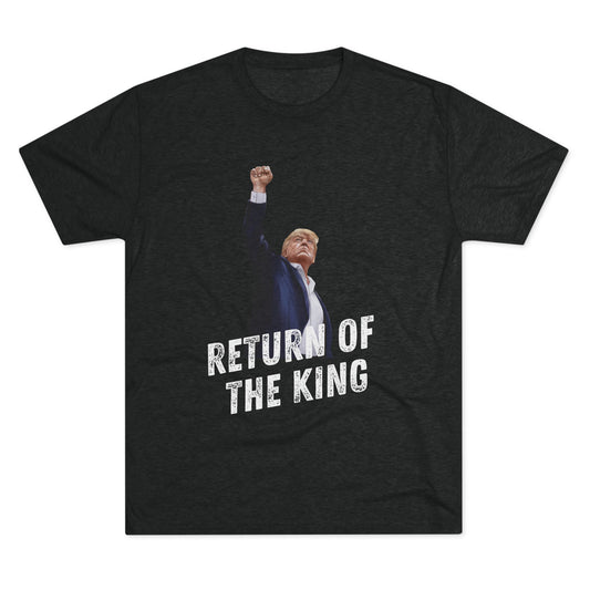King Donald Trump Shirt, Trump Shot Shirt, Trump Assassination Shirt, Trump 2024 T-Shirt, Unisex Tri-Blend Crew Tee, LOTR, Return of the King