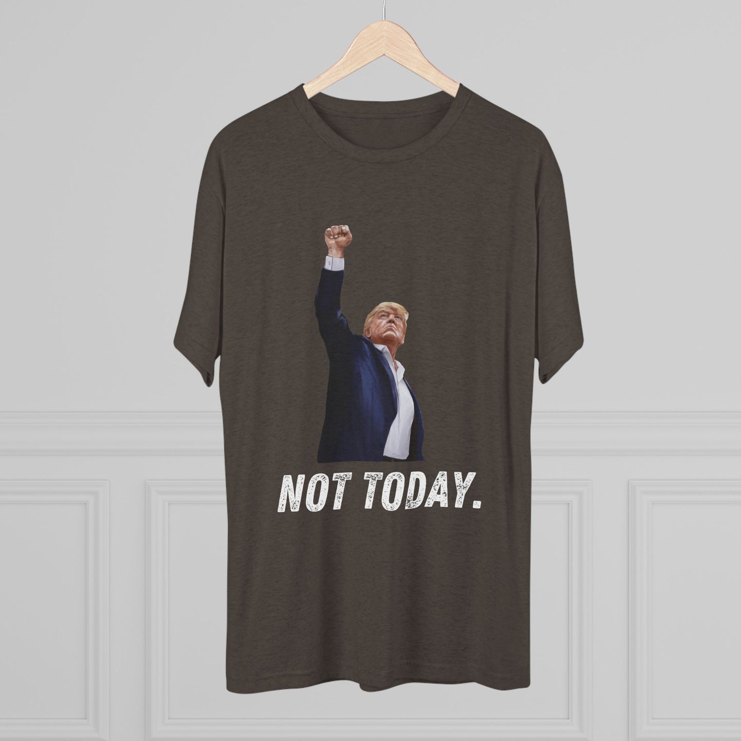 Not Today Donald Trump Shirt, Trump Shot Shirt, Trump Assassination Shirt, Trump 2024 T-Shirt, Unisex Tri-Blend Crew Tee, President Trump