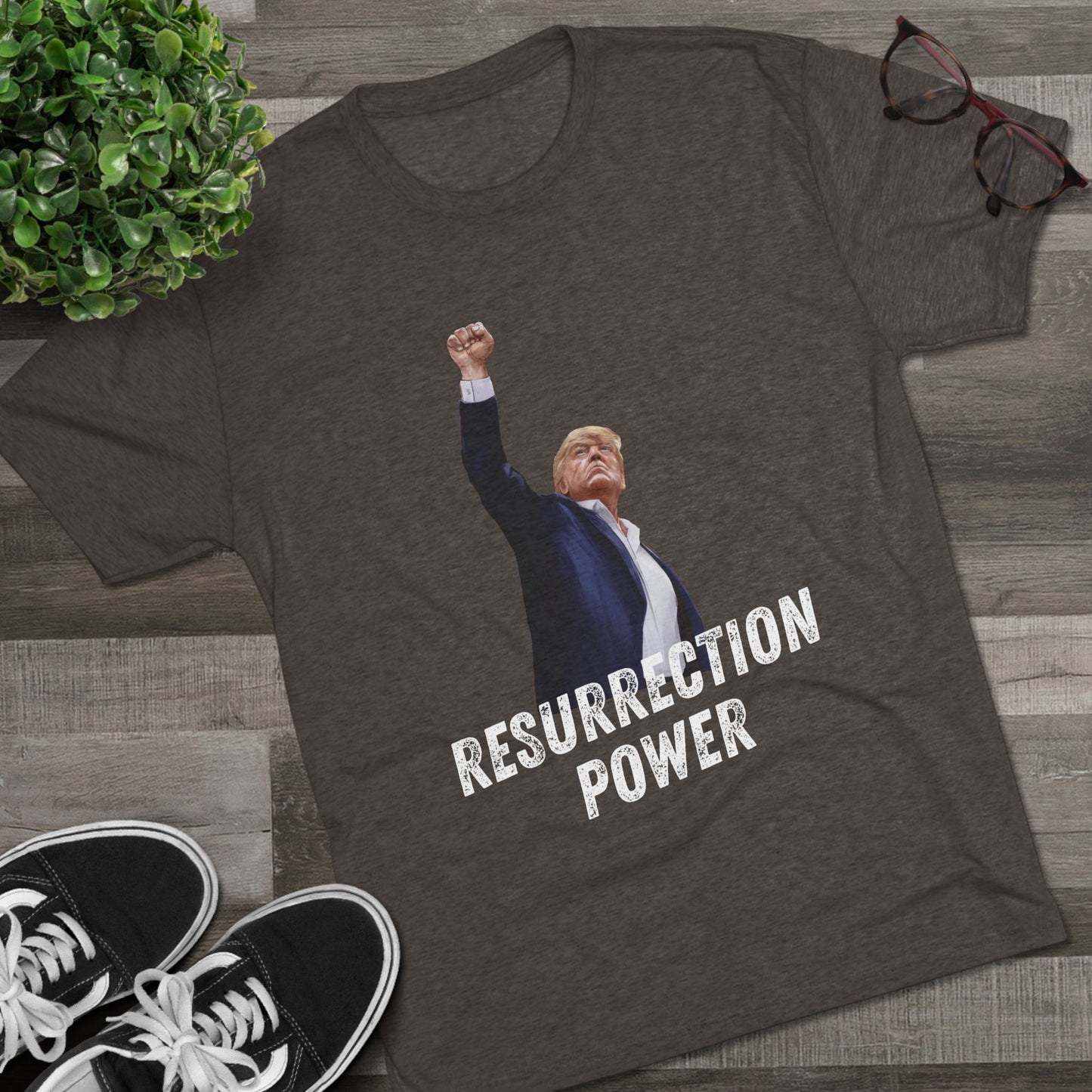 Resurrection Donald Trump Shirt, Trump Shot Shirt, Trump Assassination Shirt, Trump 2024 T-Shirt, Unisex Tri-Blend Crew Tee, President Trump