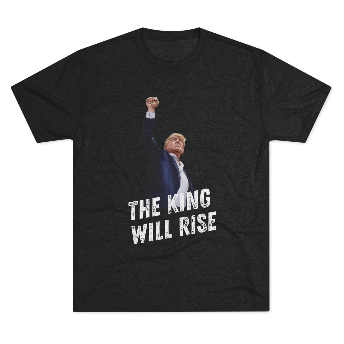 King Donald Trump Shirt, Trump Shot Shirt, Trump Assassination Shirt, Trump 2024 T-Shirt, Unisex Tri-Blend Crew Tee, President Trump