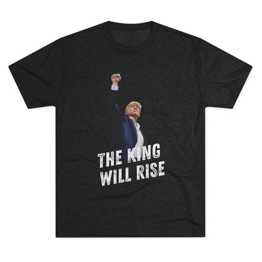 King Donald Trump Shirt, Trump Shot Shirt, Trump Assassination Shirt, Trump 2024 T-Shirt, Unisex Tri-Blend Crew Tee, President Trump
