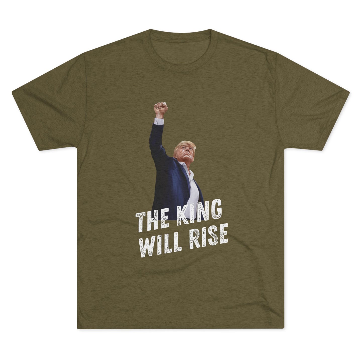 King Donald Trump Shirt, Trump Shot Shirt, Trump Assassination Shirt, Trump 2024 T-Shirt, Unisex Tri-Blend Crew Tee, President Trump