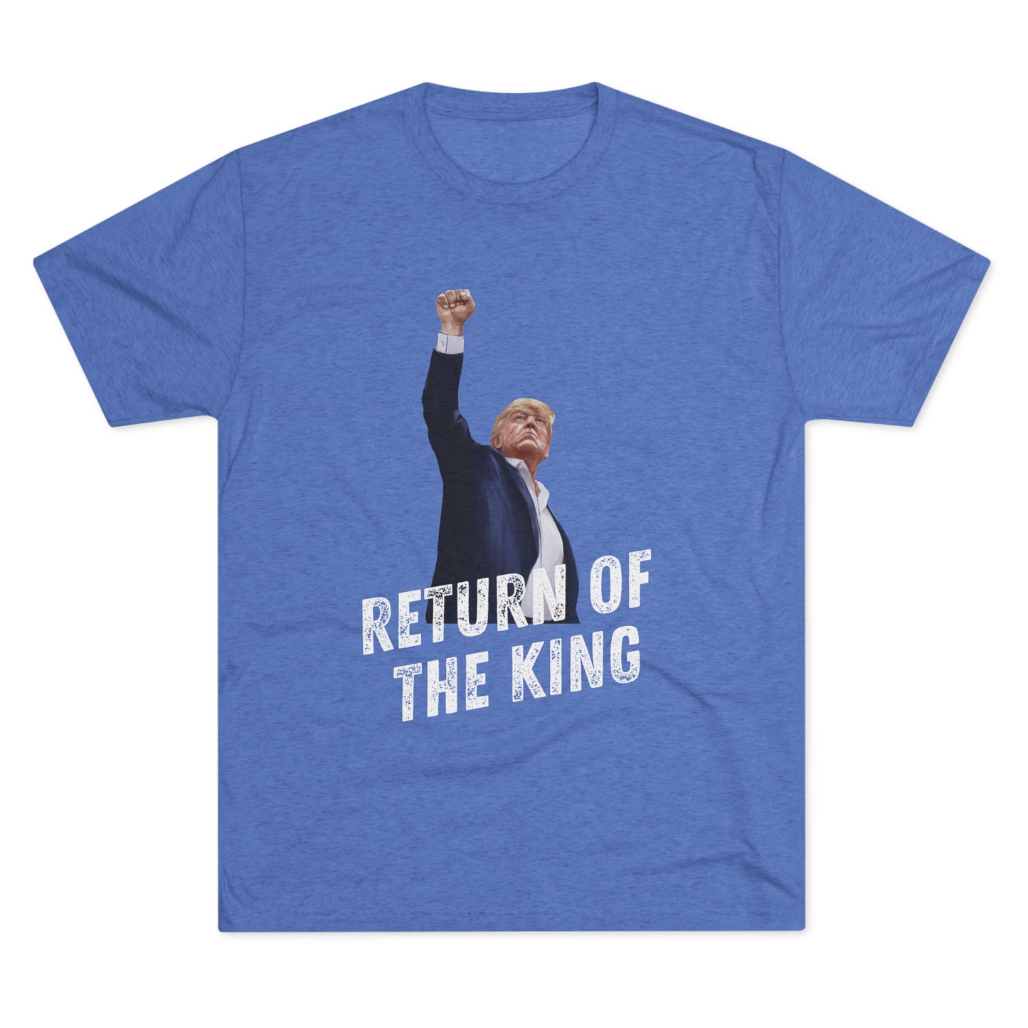King Donald Trump Shirt, Trump Shot Shirt, Trump Assassination Shirt, Trump 2024 T-Shirt, Unisex Tri-Blend Crew Tee, LOTR, Return of the King