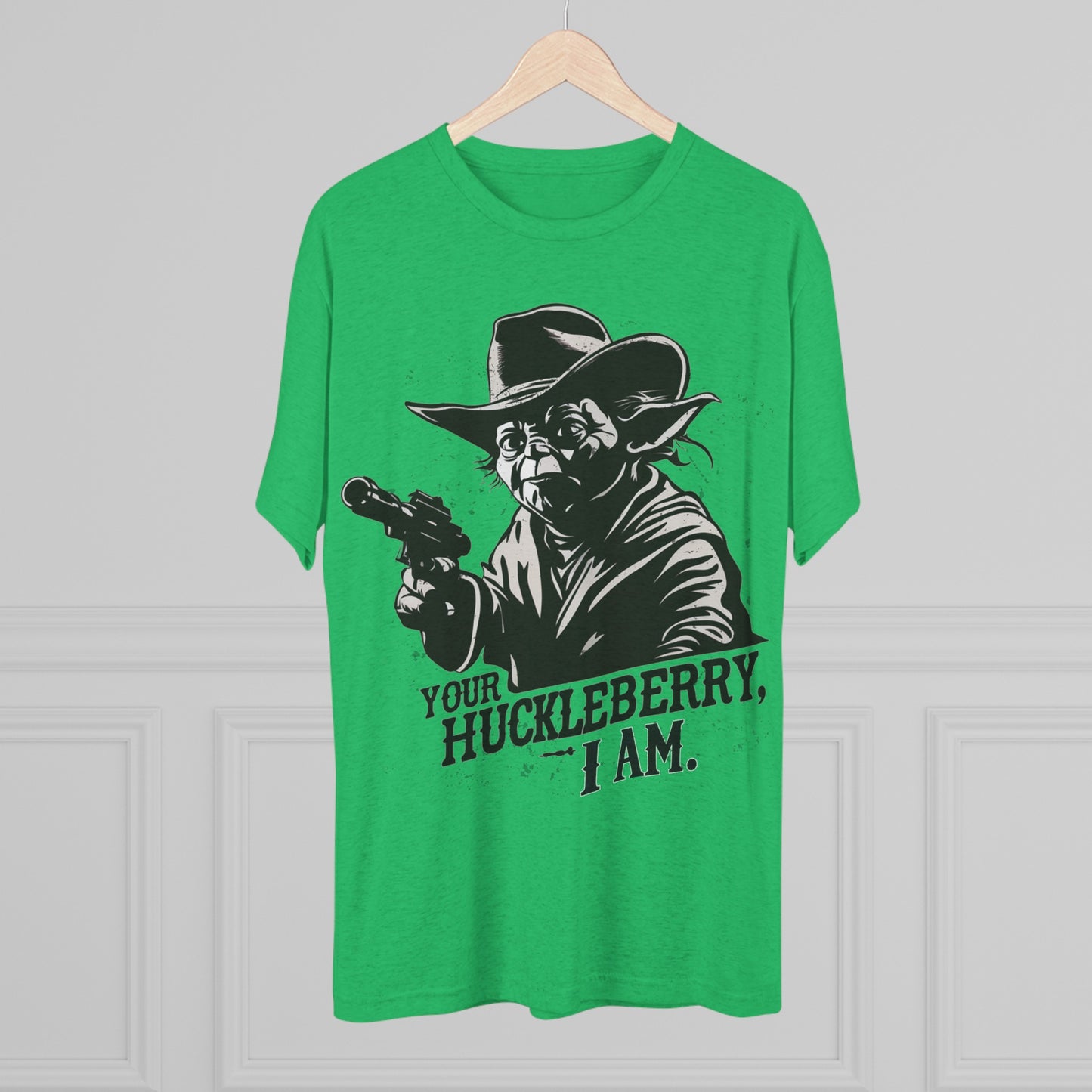 Western Yoda Tombstone | Unisex Tri-Blend Crew Tee | Star Wars | Fun | New | 2024 | Summer | Gift | Birthday Gift | Son Gift | Old West