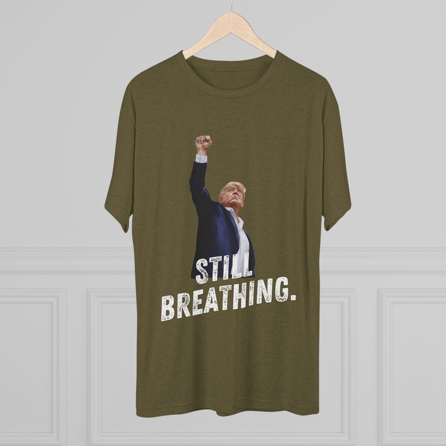 Still Breathing Donald Trump Shirt, Trump Shot Shirt, Trump Assassination Shirt, Trump 2024 T-Shirt, Unisex Tri-Blend Crew Tee,