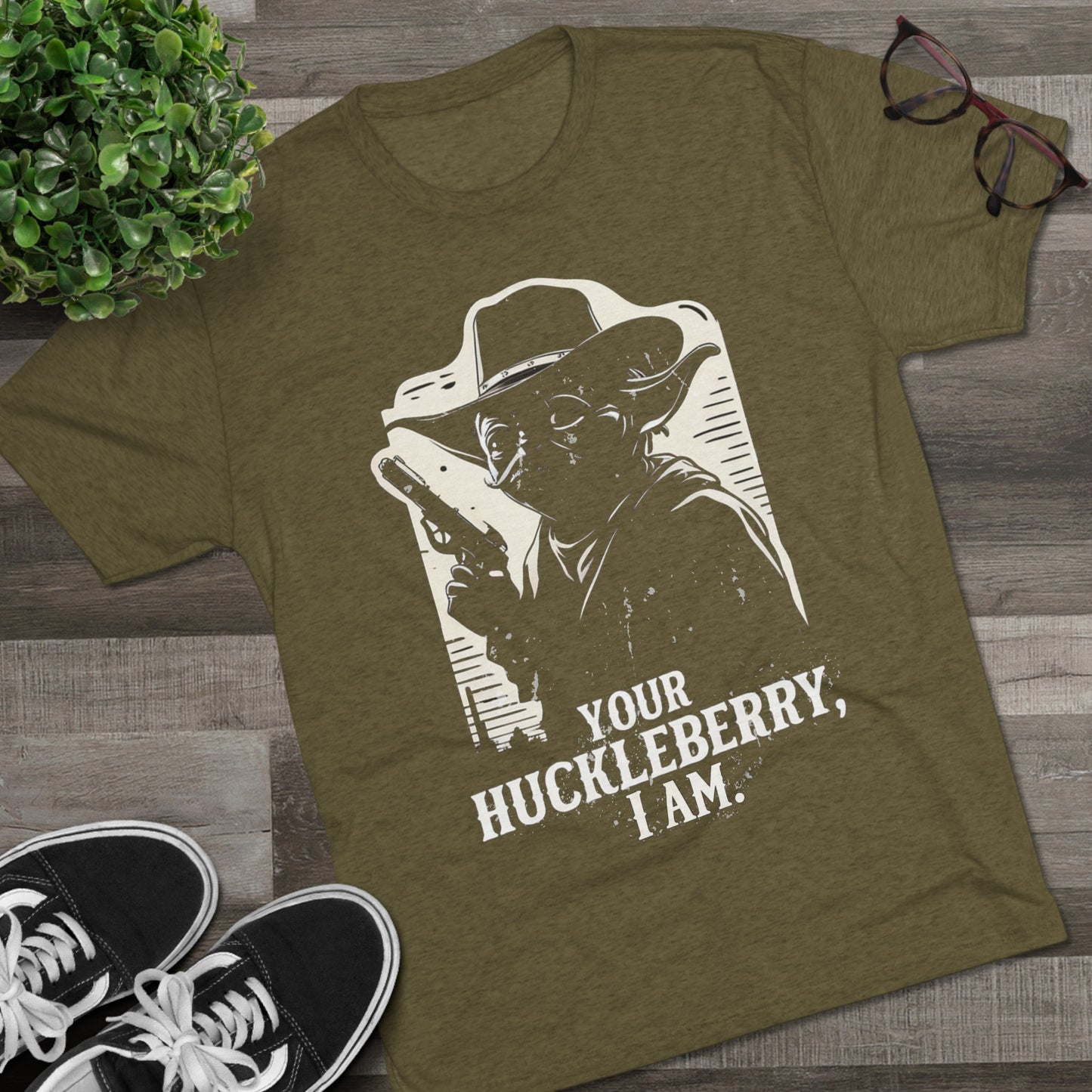 Western Yoda Tombstone | Unisex Tri-Blend Crew Tee | Star Wars | Fun | New | 2024 | Summer | Gift | Birthday Gift | Son Gift | Old West