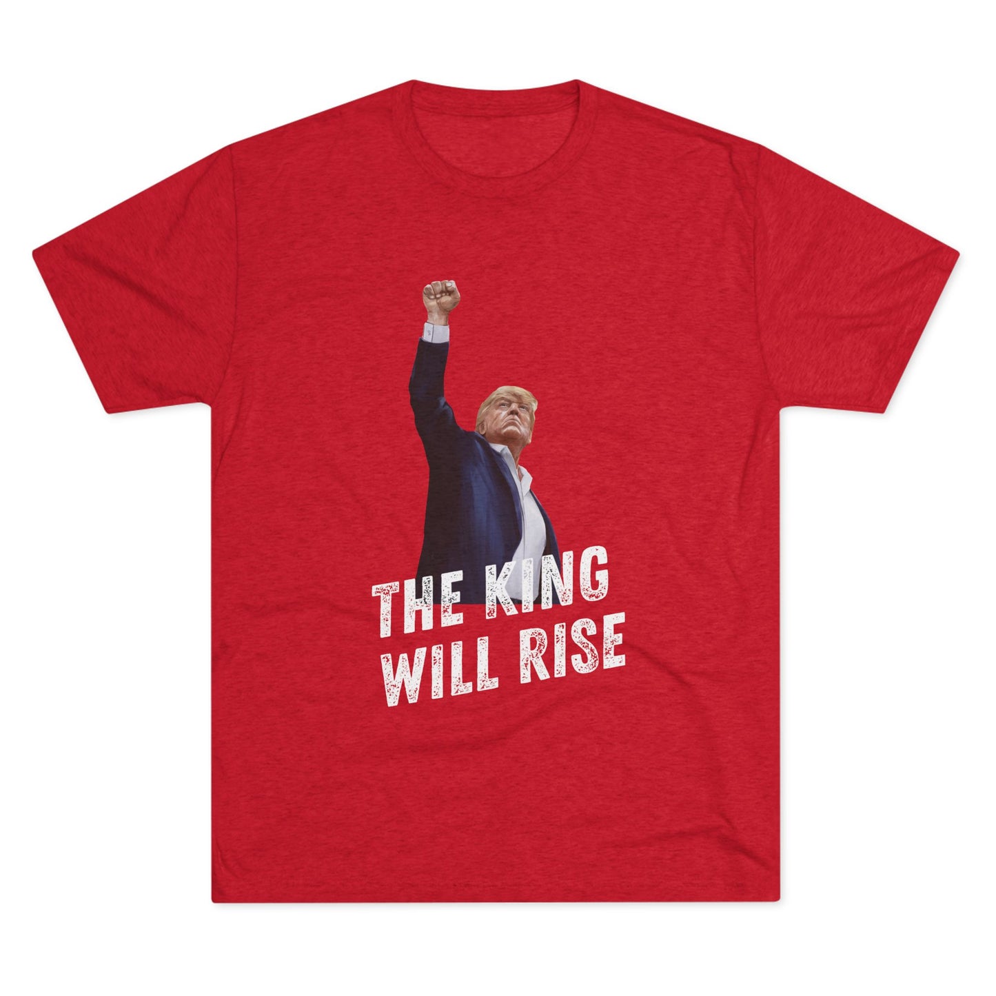King Donald Trump Shirt, Trump Shot Shirt, Trump Assassination Shirt, Trump 2024 T-Shirt, Unisex Tri-Blend Crew Tee, President Trump