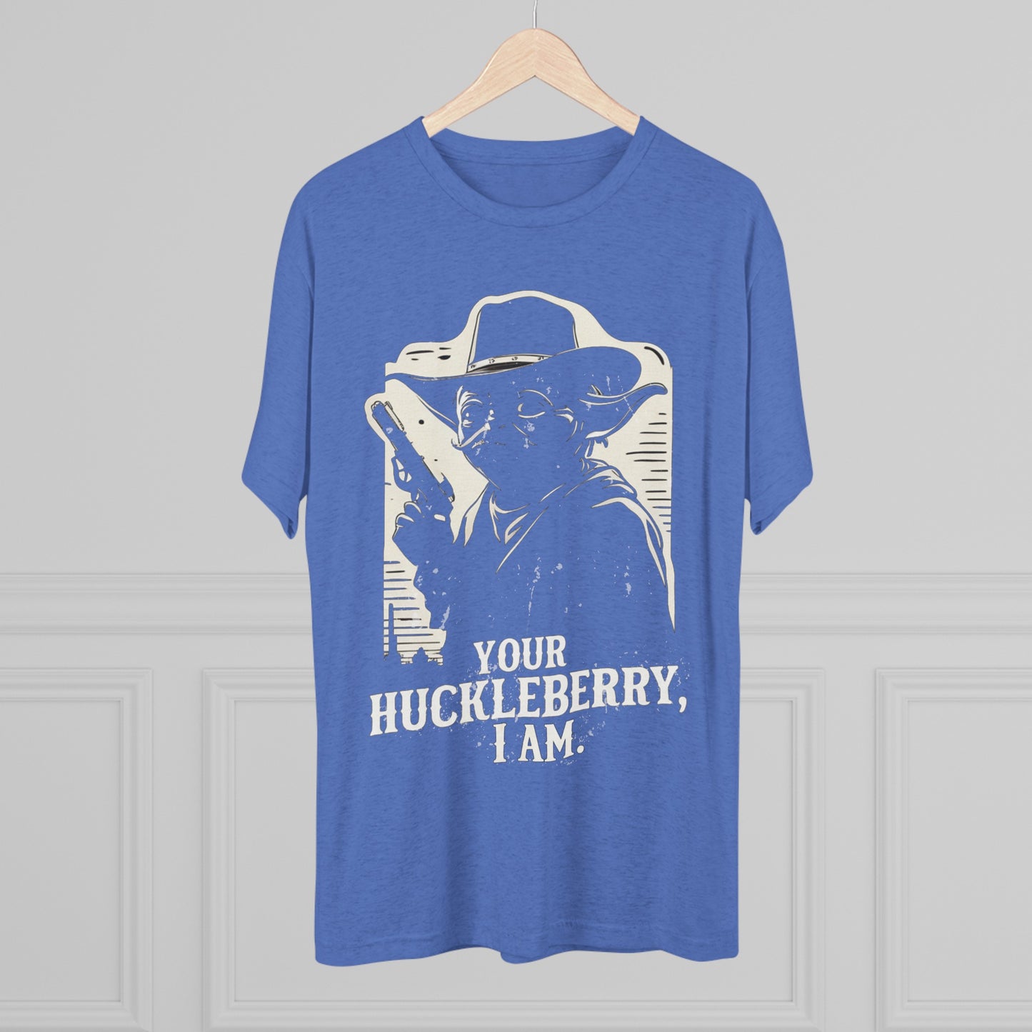 Western Yoda Tombstone | Unisex Tri-Blend Crew Tee | Star Wars | Fun | New | 2024 | Summer | Gift | Birthday Gift | Son Gift | Old West