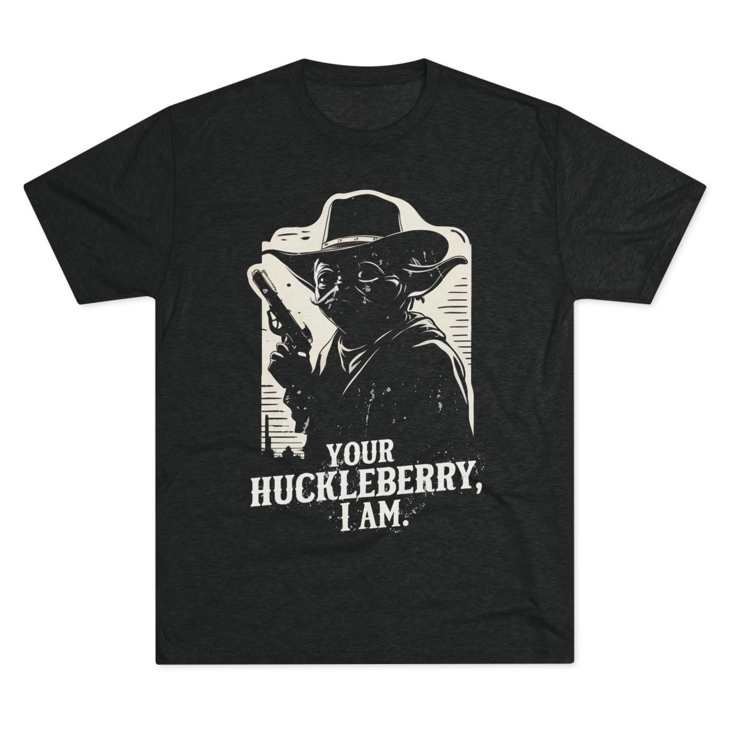 Western Yoda Tombstone | Unisex Tri-Blend Crew Tee | Star Wars | Fun | New | 2024 | Summer | Gift | Birthday Gift | Son Gift | Old West