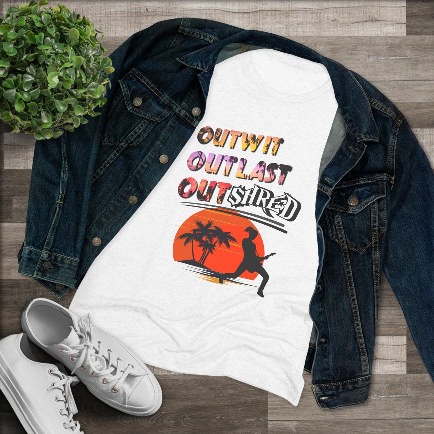 Survivor Fan Tee Outwit Outlast OutSHRED | Women's Tri-Blend Crew Tee | | Rock and Roll | New Design | 2024 | Mom | Birthday Gift | Girl