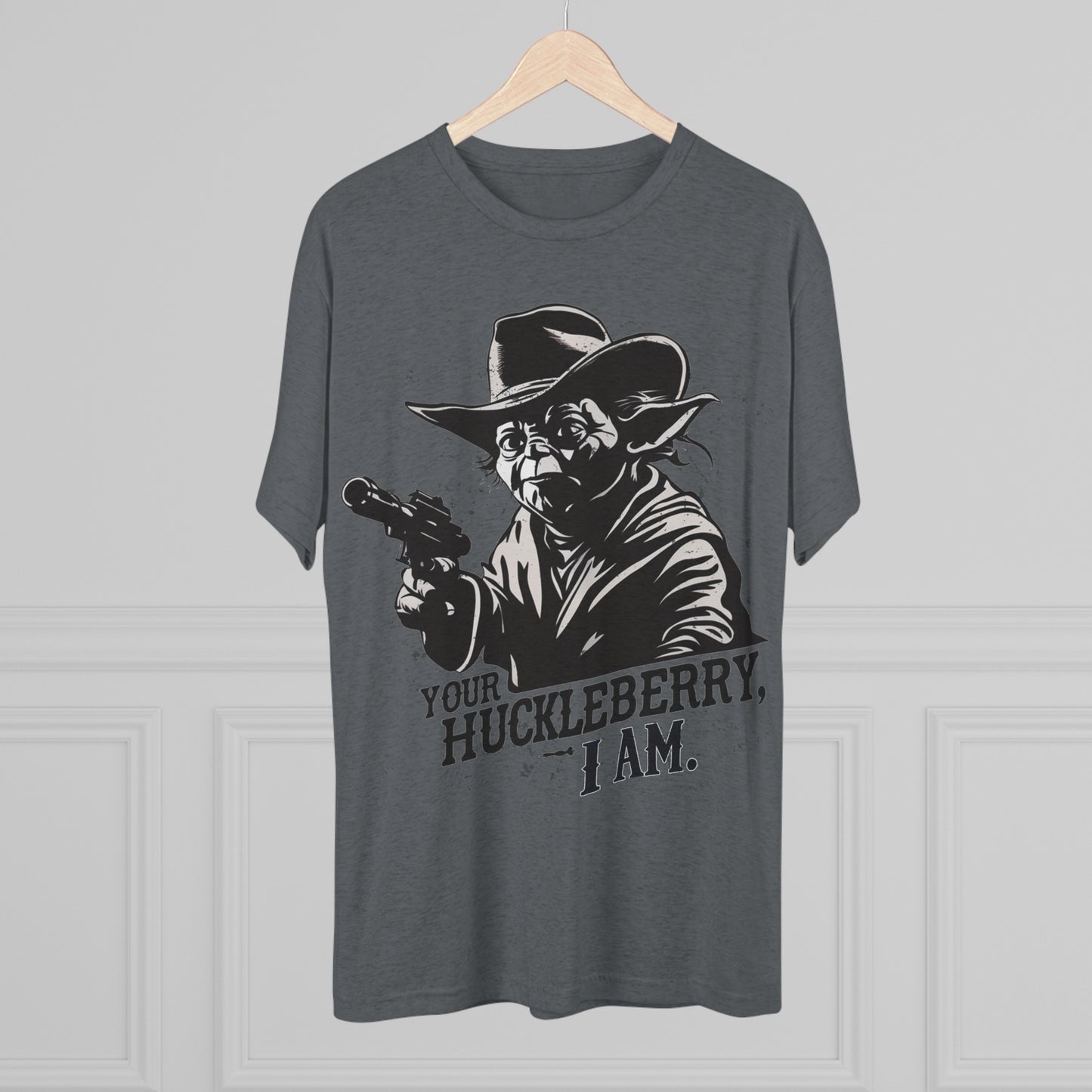 Western Yoda Tombstone | Unisex Tri-Blend Crew Tee | Star Wars | Fun | New | 2024 | Summer | Gift | Birthday Gift | Son Gift | Old West
