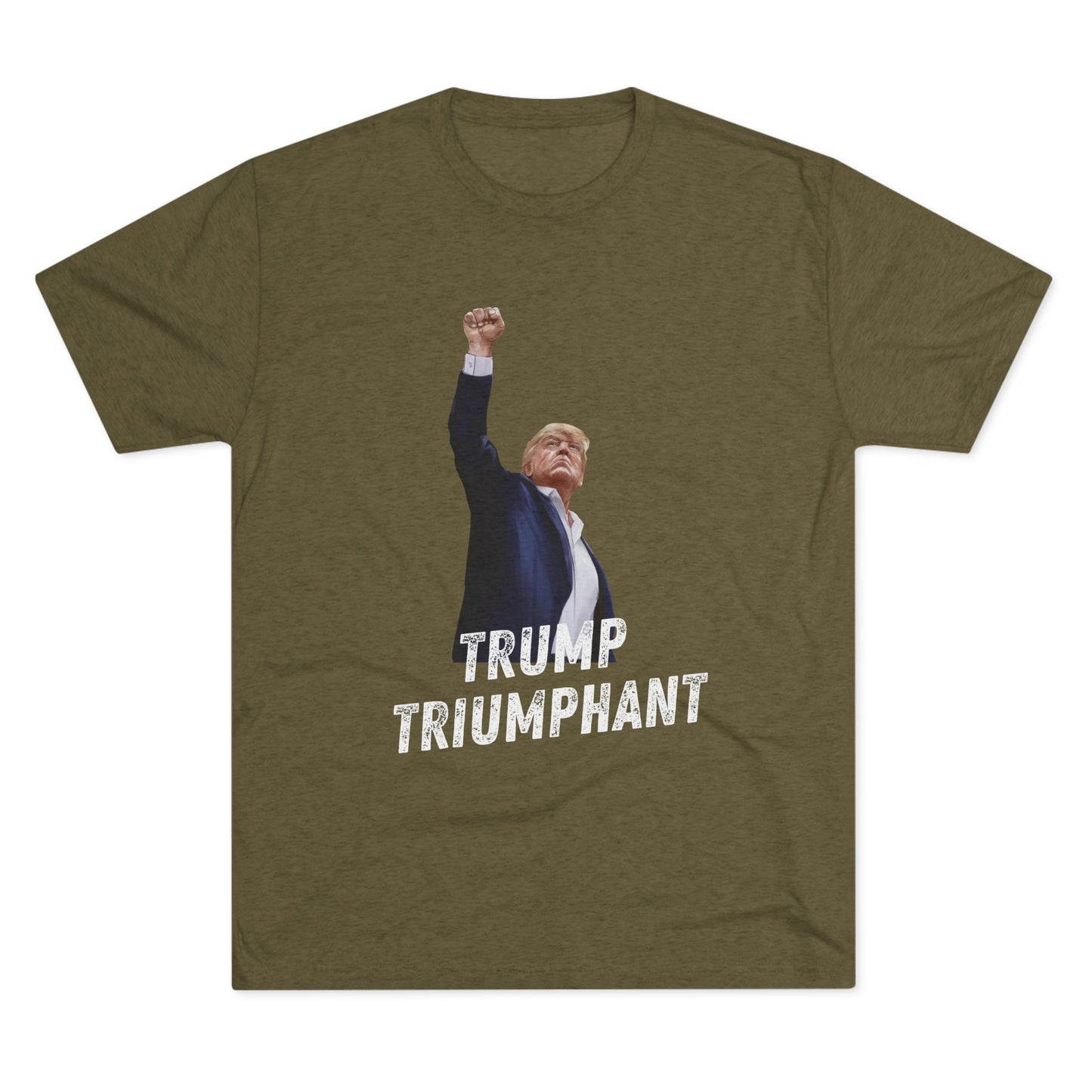 Triumphant Donald Trump Shirt, Trump Shot Shirt, Trump Assassination Shirt, Trump 2024 T-Shirt, Unisex Tri-Blend Crew Tee, President Trump