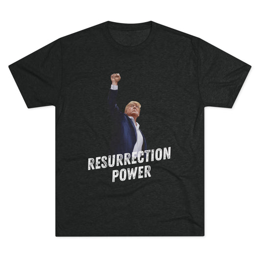 Resurrection Donald Trump Shirt, Trump Shot Shirt, Trump Assassination Shirt, Trump 2024 T-Shirt, Unisex Tri-Blend Crew Tee, President Trump