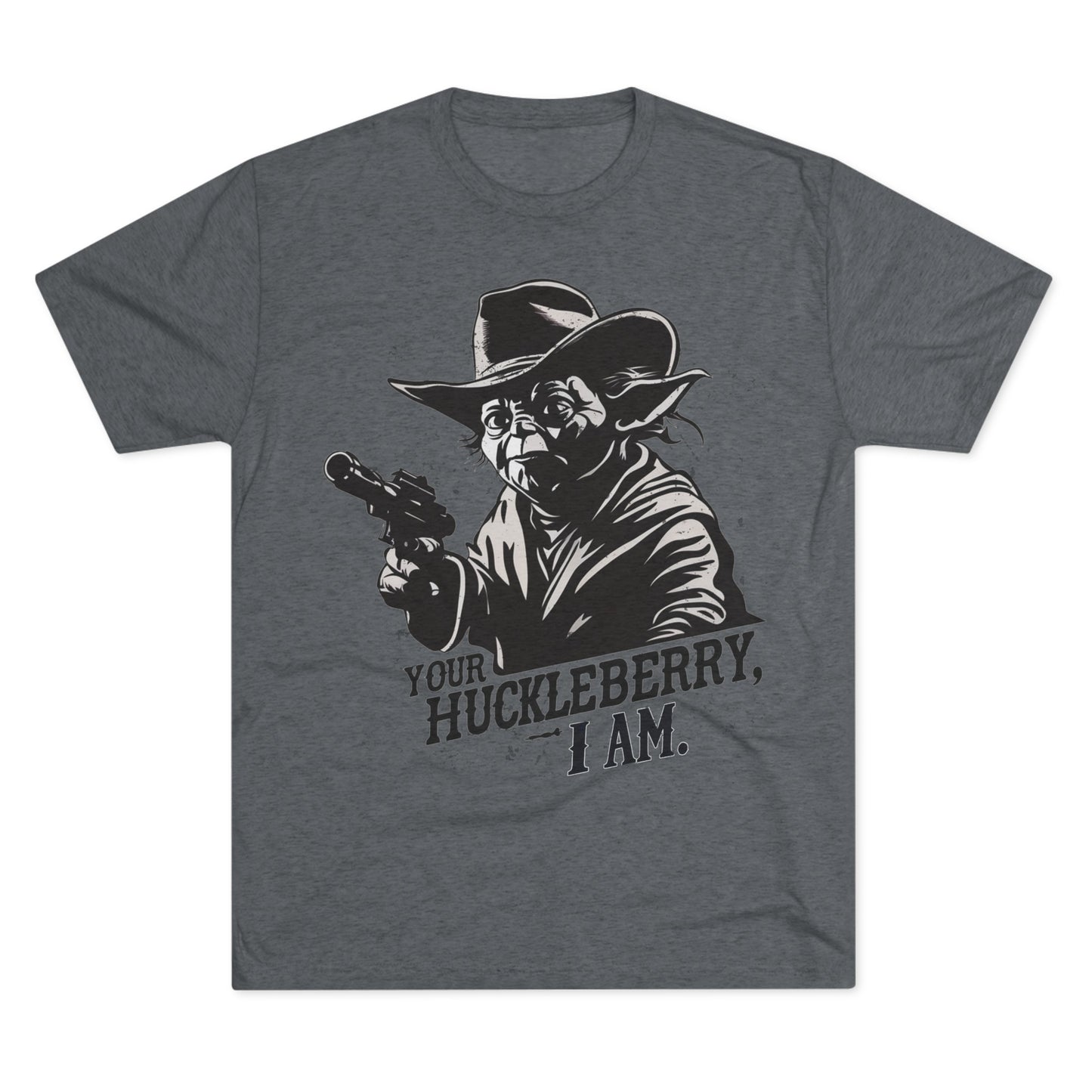 Western Yoda Tombstone | Unisex Tri-Blend Crew Tee | Star Wars | Fun | New | 2024 | Summer | Gift | Birthday Gift | Son Gift | Old West