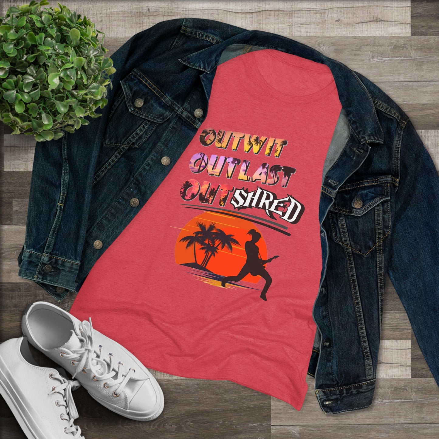 Survivor Fan Tee Outwit Outlast OutSHRED | Women's Tri-Blend Crew Tee | | Rock and Roll | New Design | 2024 | Mom | Birthday Gift | Girl