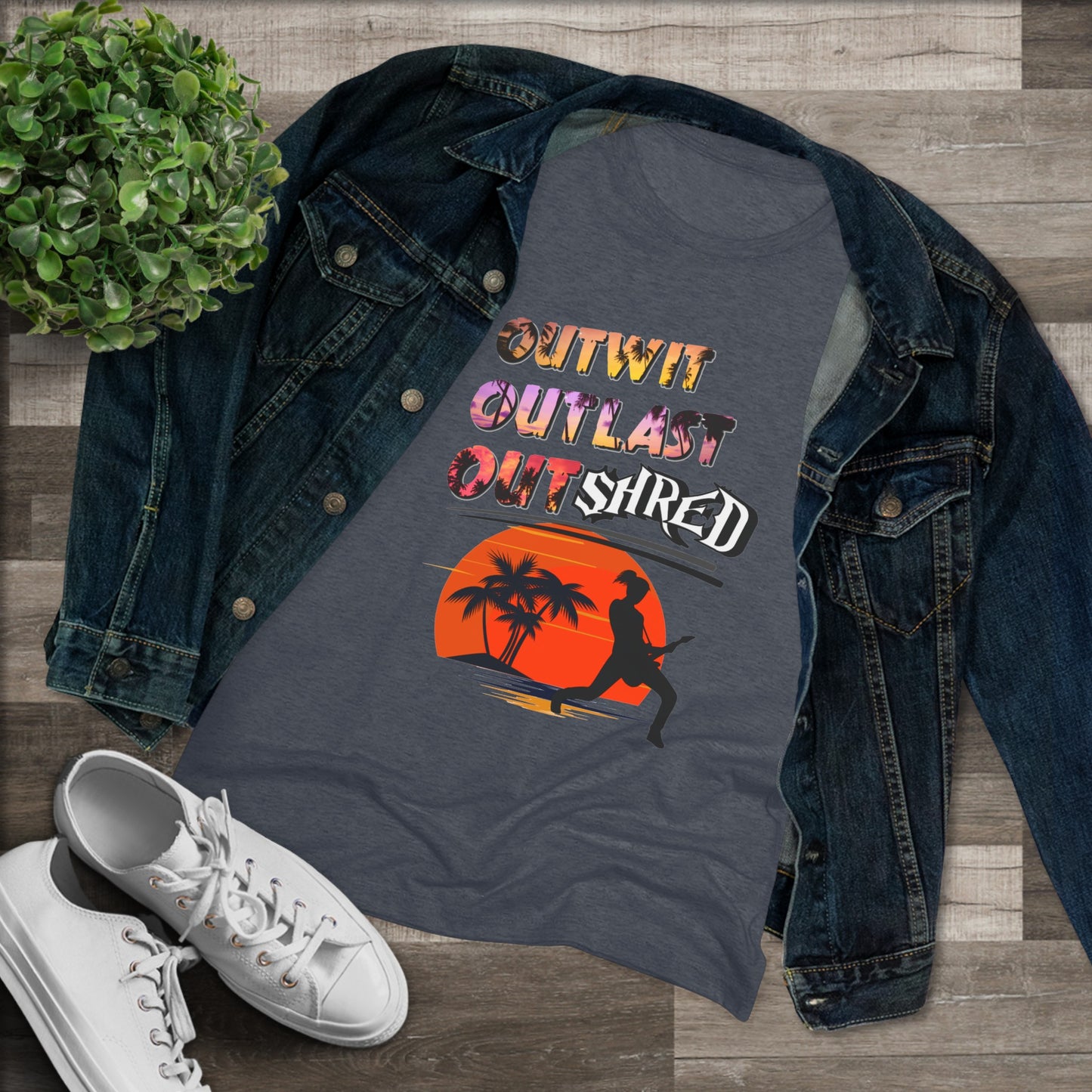 Survivor Fan Tee Outwit Outlast OutSHRED | Women's Tri-Blend Crew Tee | | Rock and Roll | New Design | 2024 | Mom | Birthday Gift | Girl