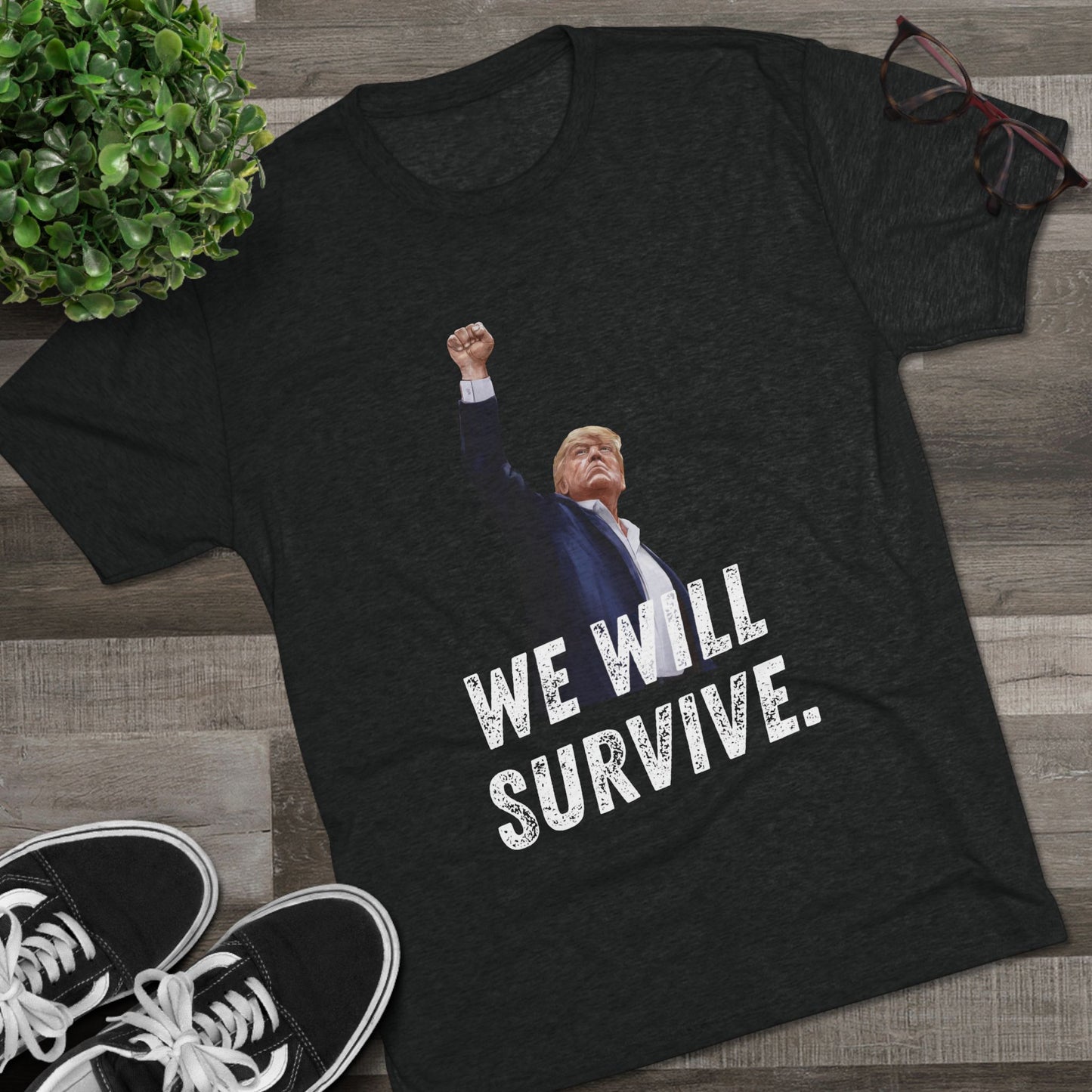 Survivor Donald Trump Shirt, Trump Shot Shirt, Trump Assassination Shirt, Trump 2024 T-Shirt, Unisex Tri-Blend Crew Tee, President Trump