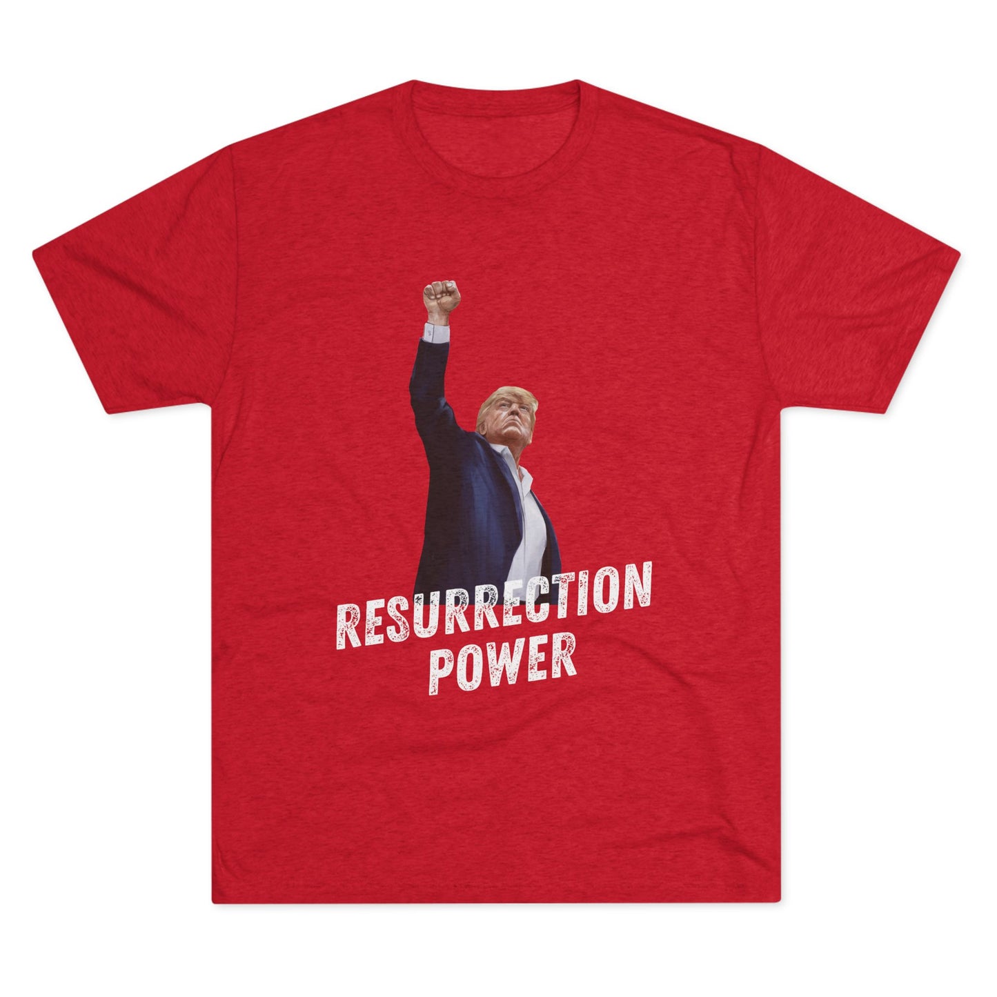 Resurrection Donald Trump Shirt, Trump Shot Shirt, Trump Assassination Shirt, Trump 2024 T-Shirt, Unisex Tri-Blend Crew Tee, President Trump