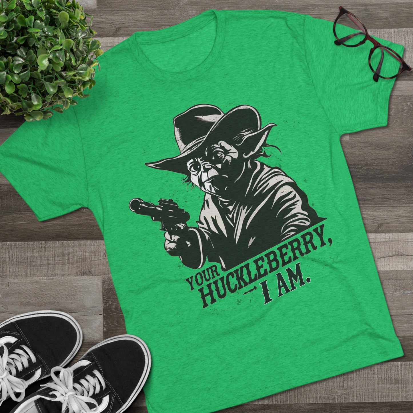 Western Yoda Tombstone | Unisex Tri-Blend Crew Tee | Star Wars | Fun | New | 2024 | Summer | Gift | Birthday Gift | Son Gift | Old West