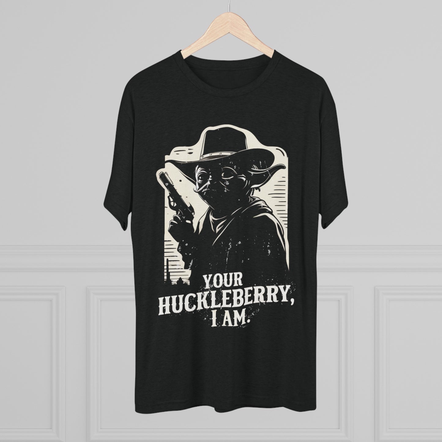 Western Yoda Tombstone | Unisex Tri-Blend Crew Tee | Star Wars | Fun | New | 2024 | Summer | Gift | Birthday Gift | Son Gift | Old West